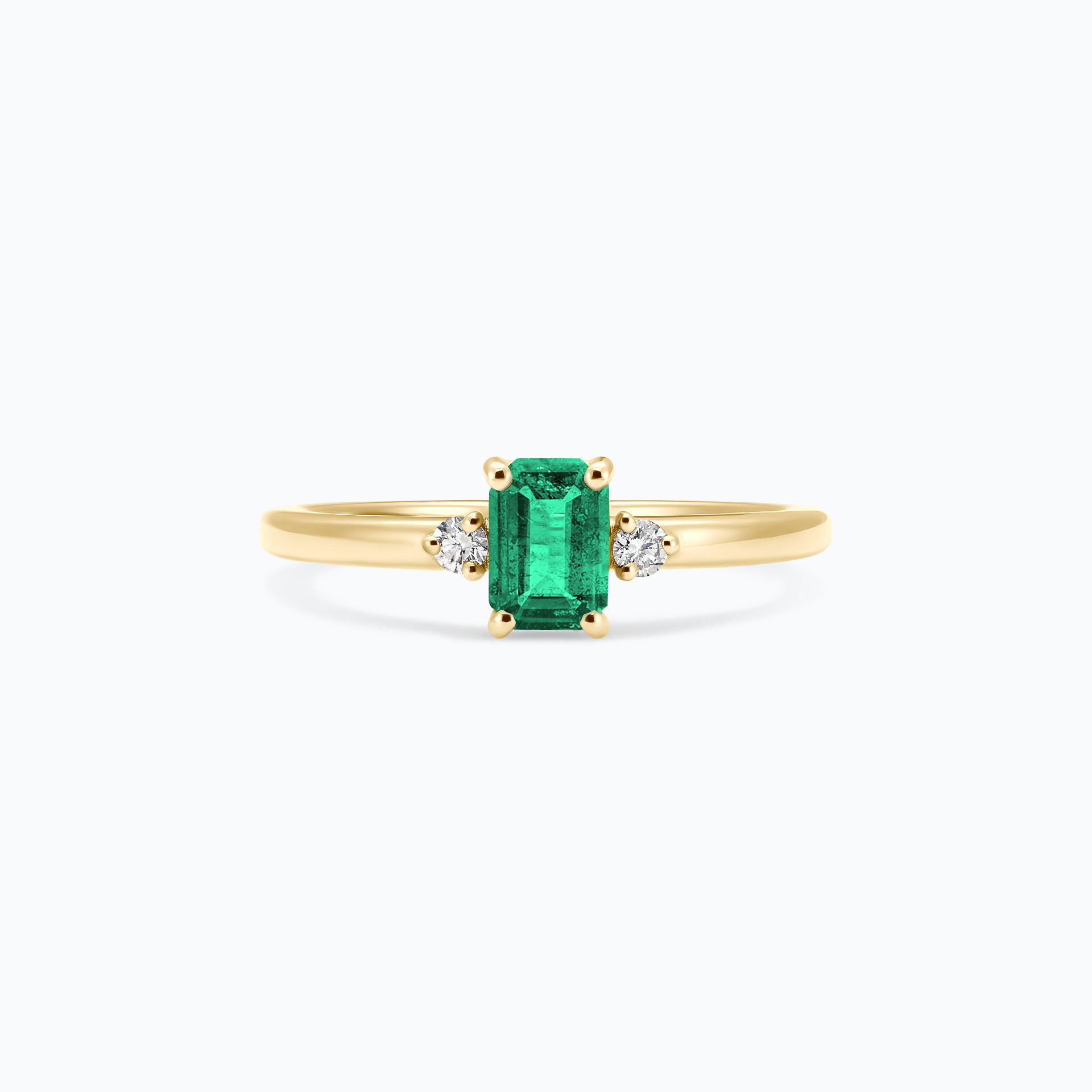 Solitaire Inès Émeraude 6 x 4 mm
