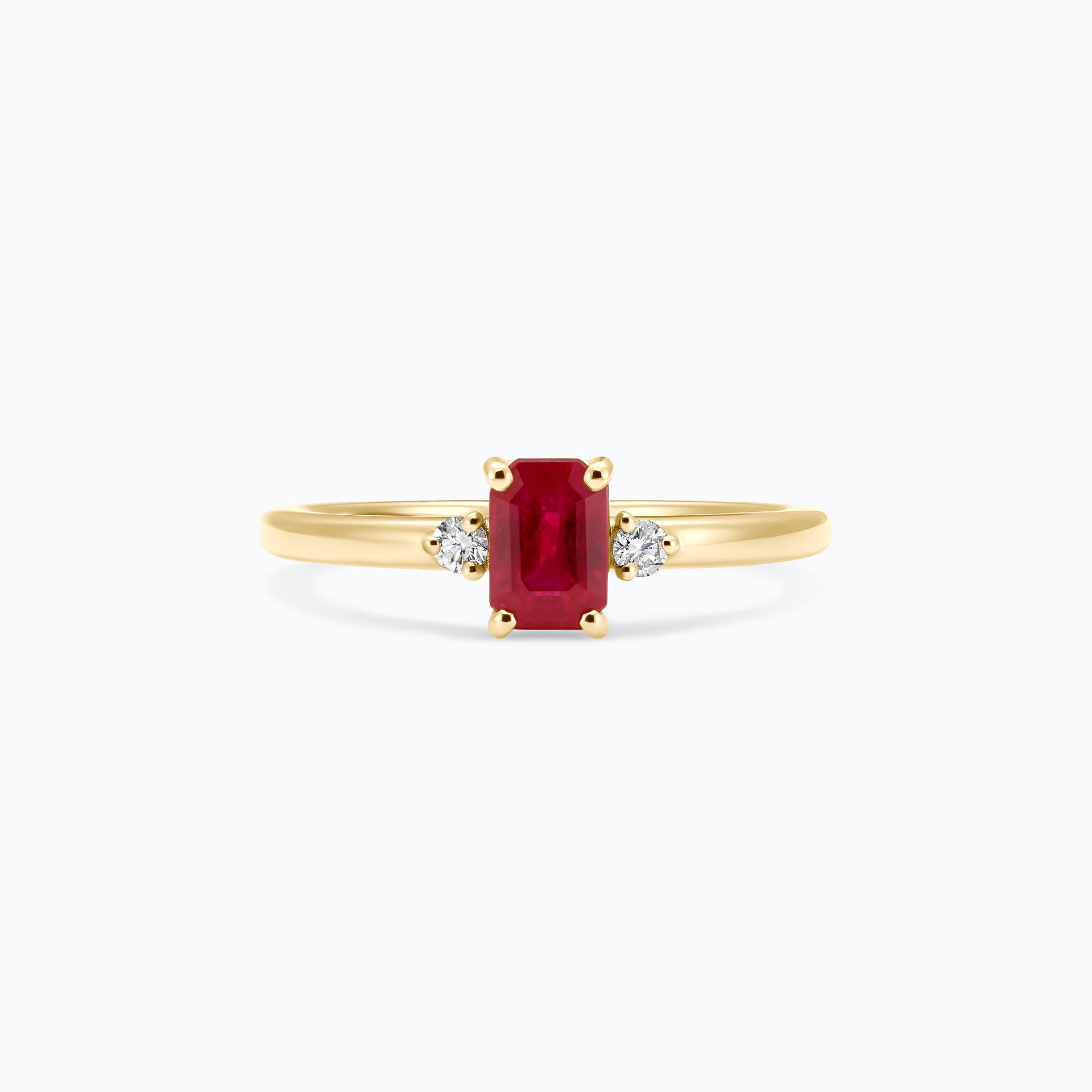 Solitaire Inès Rubis 6 x 4 mm