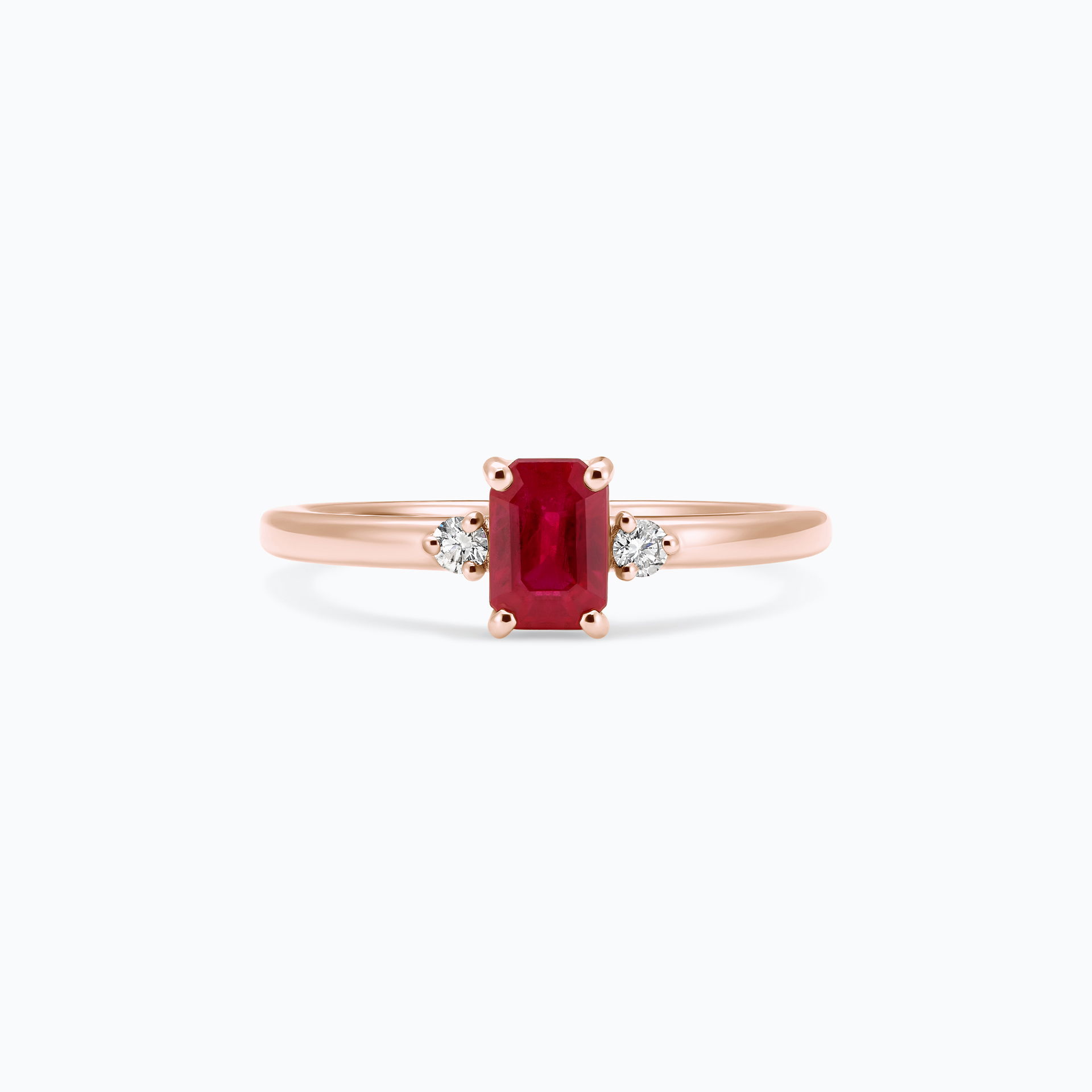 Solitaire Inès Rubis 6 x 4 mm