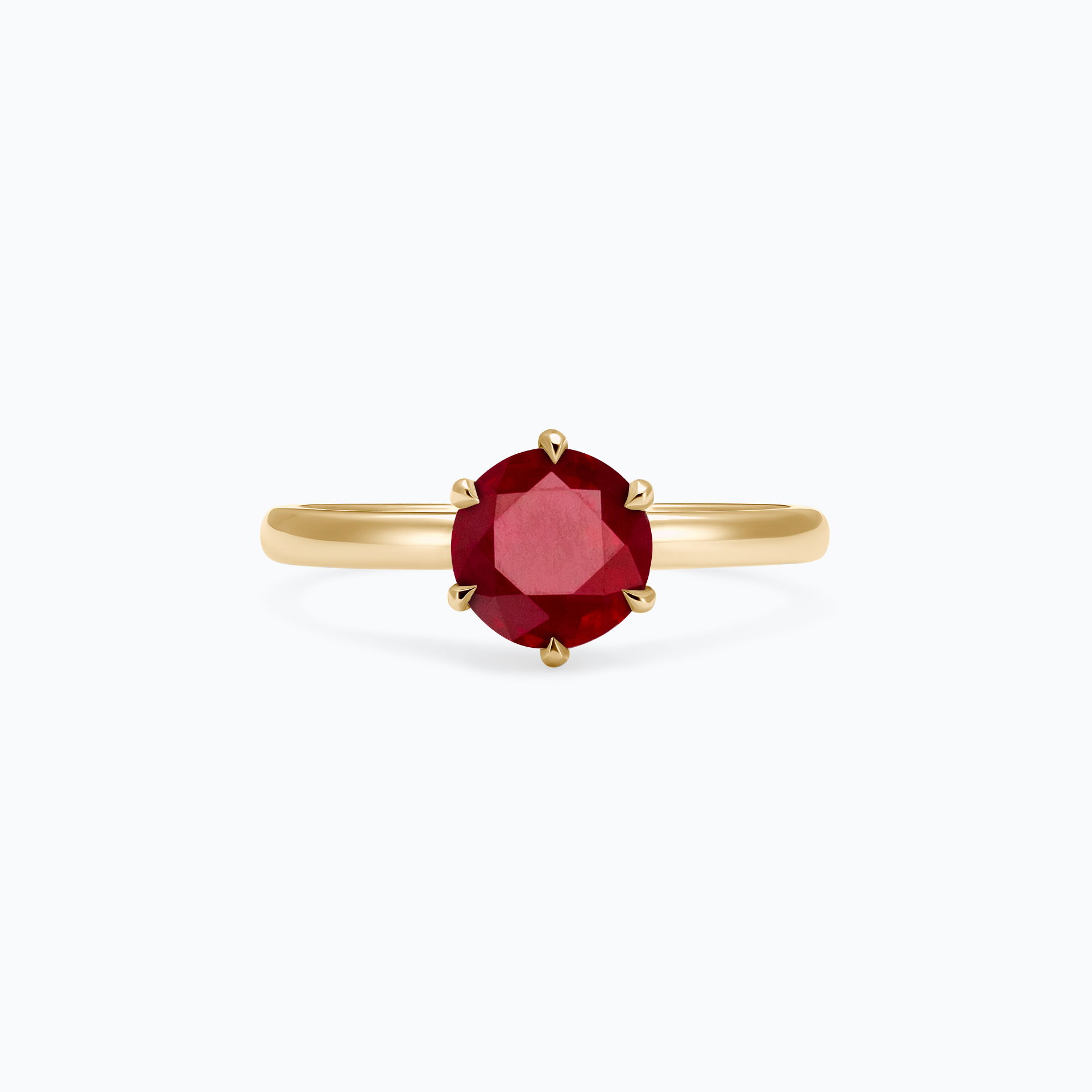 Solitaire Tulipe Rubis 6 mm