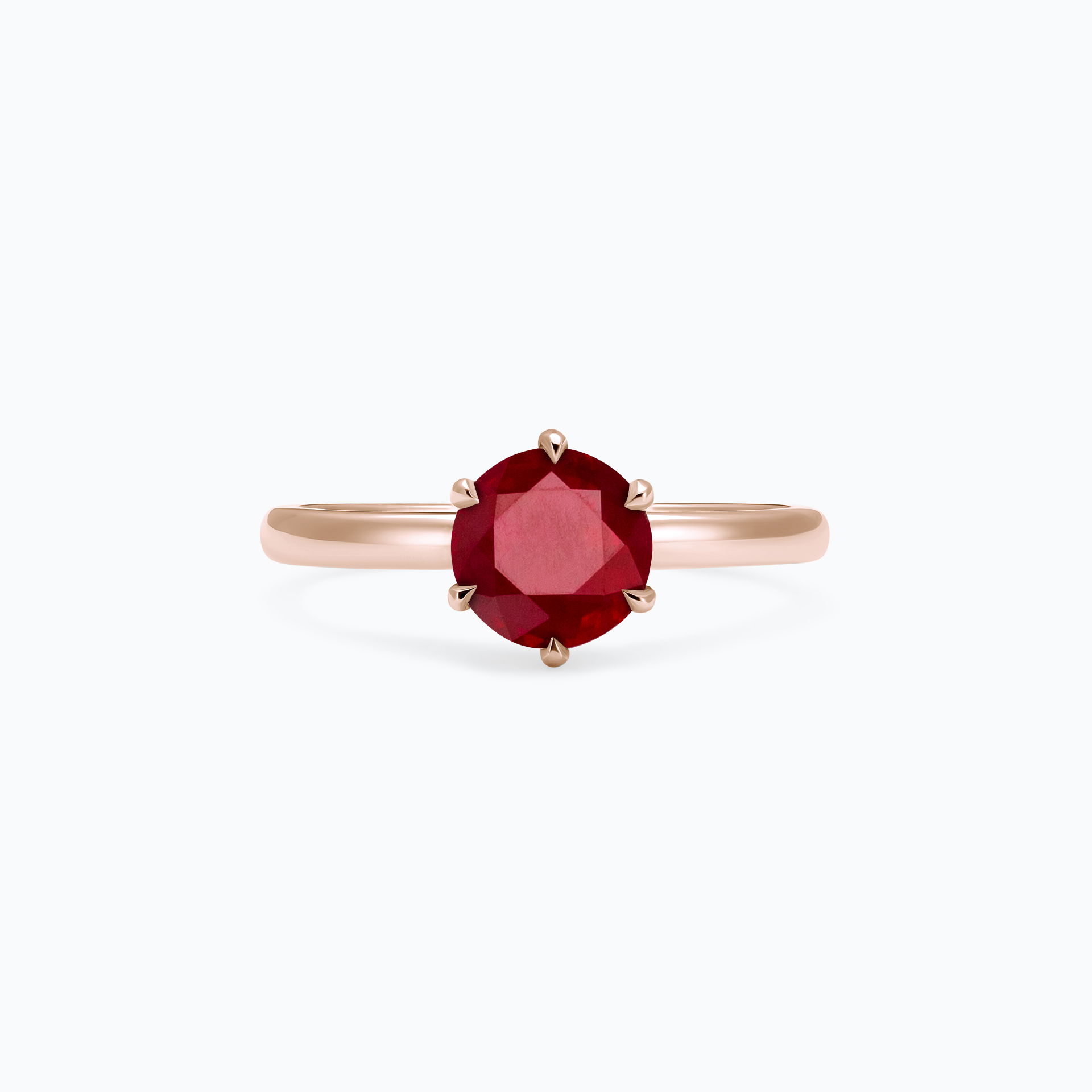 Solitaire Tulipe Rubis 6 mm