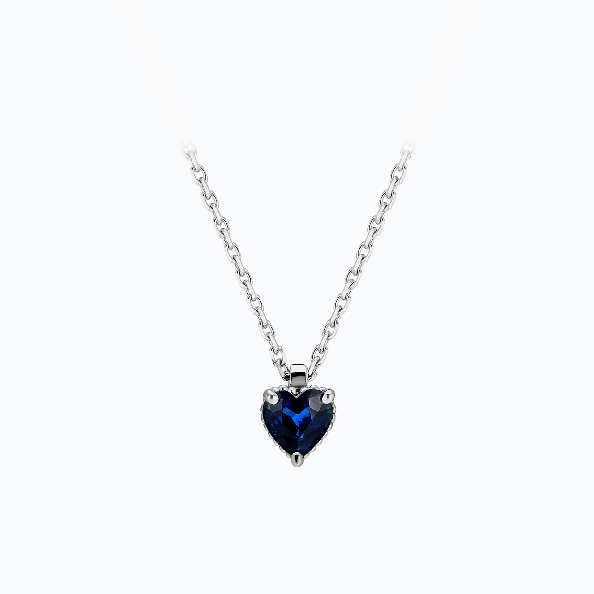 Collier Coeur Saphir 4.5 mm