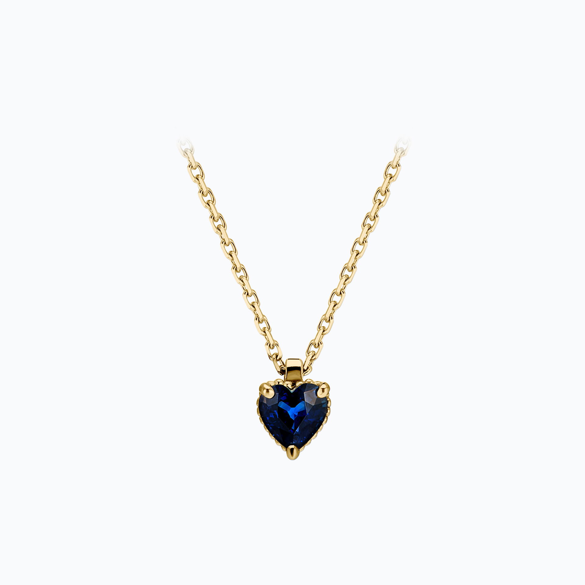 Collier Coeur Saphir 4.5 mm