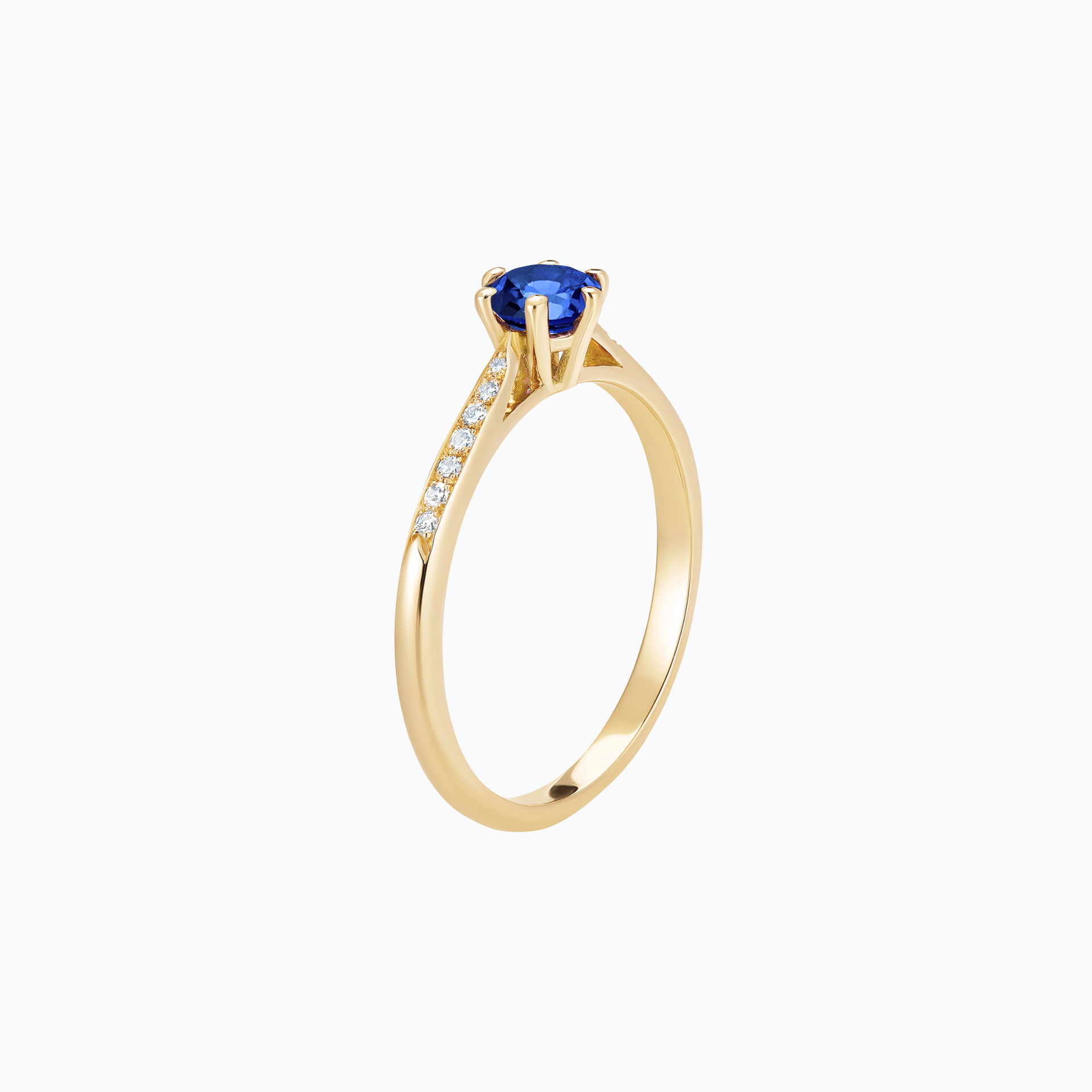 Solitaire Pavé Félicia Saphir Bleu Royal