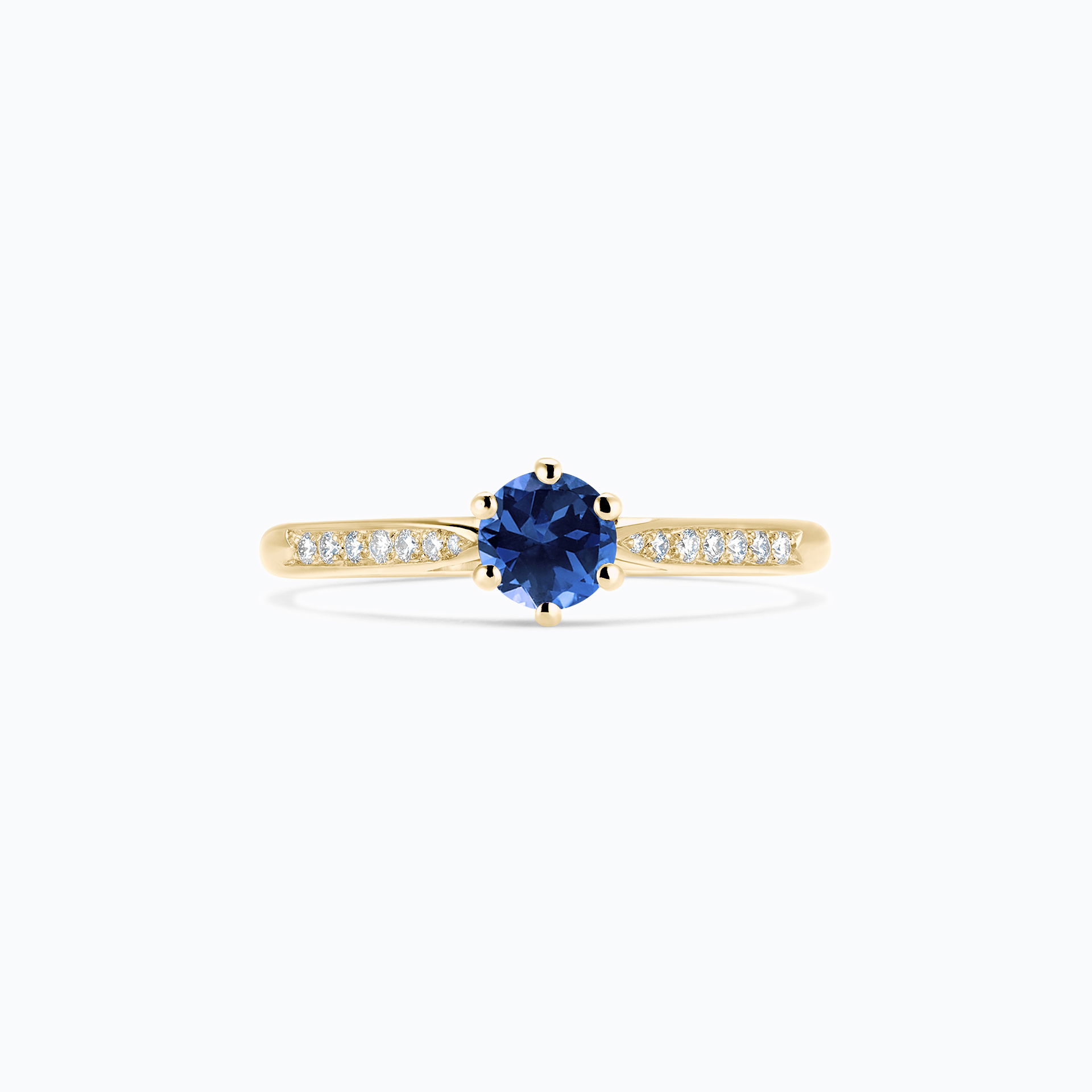 Solitaire Pavé Félicia Saphir Bleu Royal