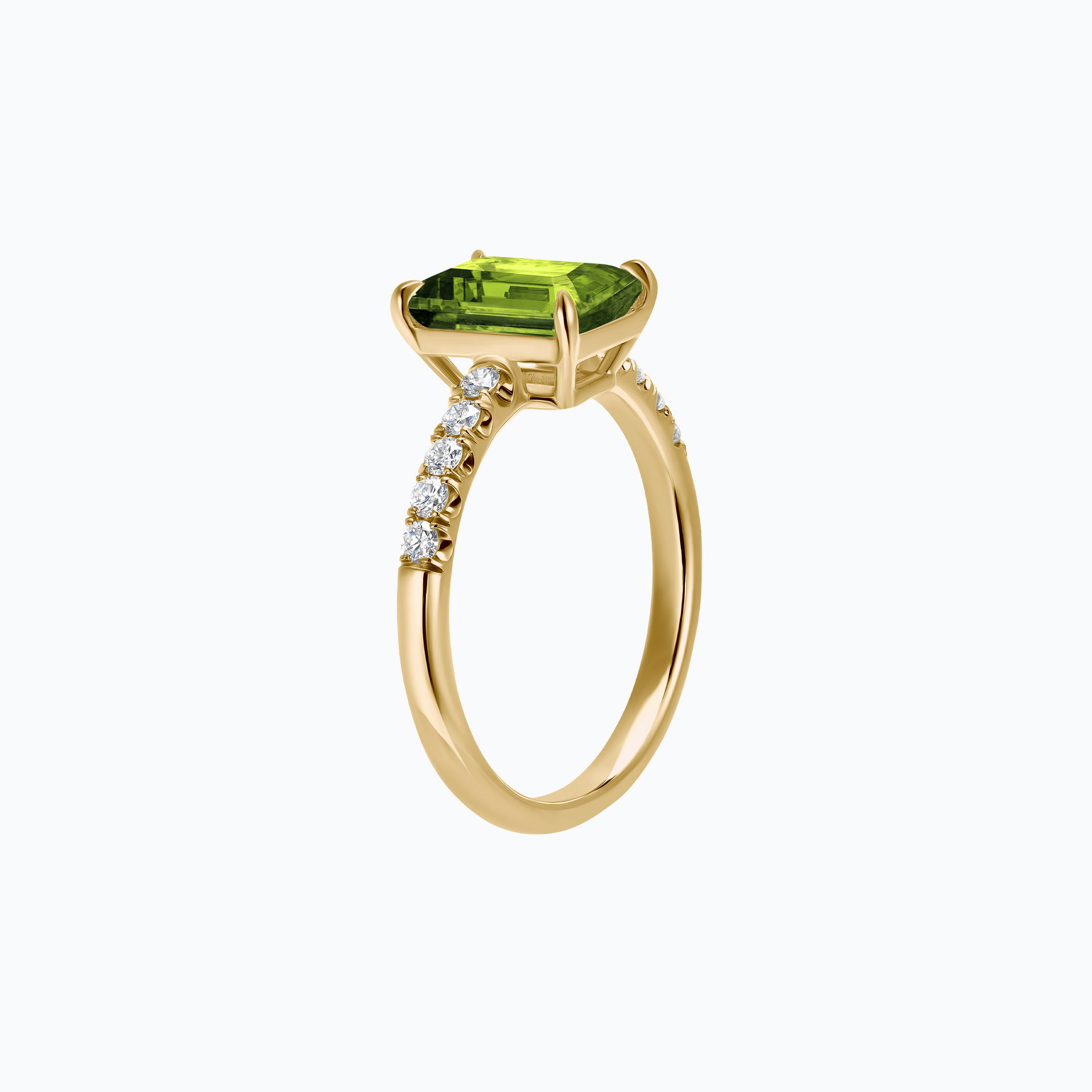 Solitaire Pavé Réglisse Péridot