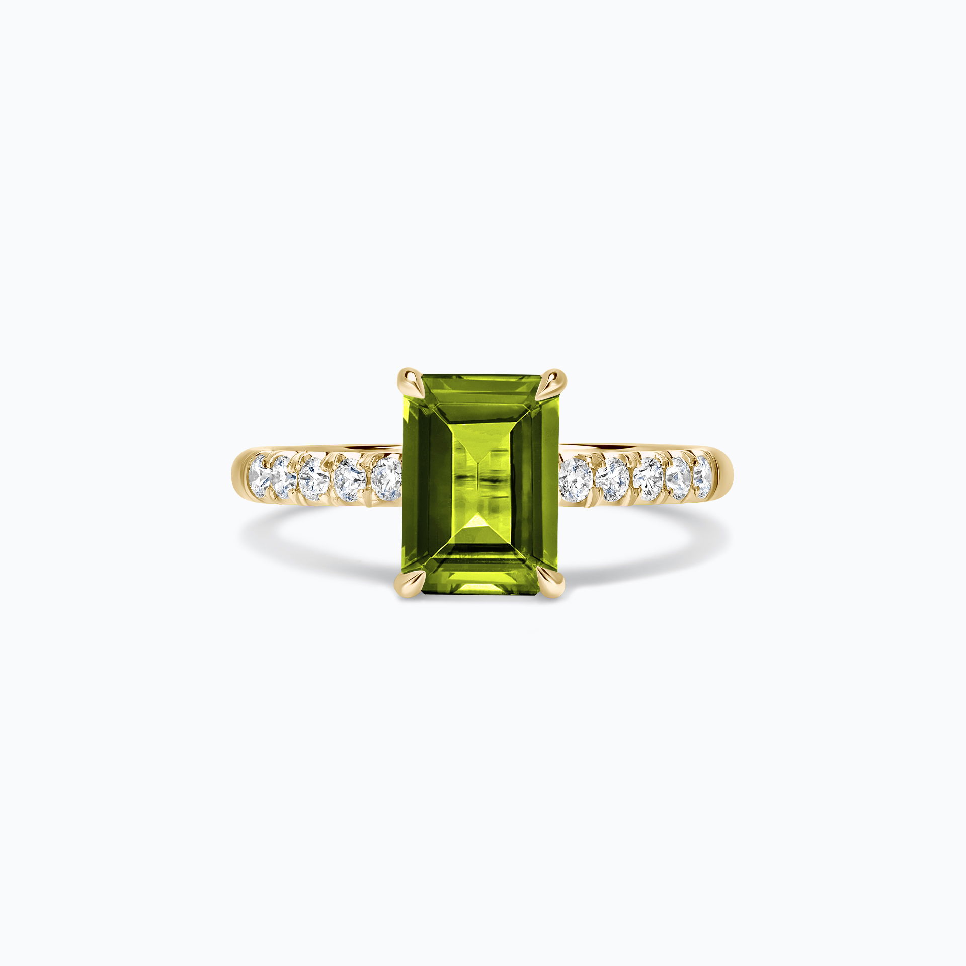 Solitaire Pavé Réglisse Péridot