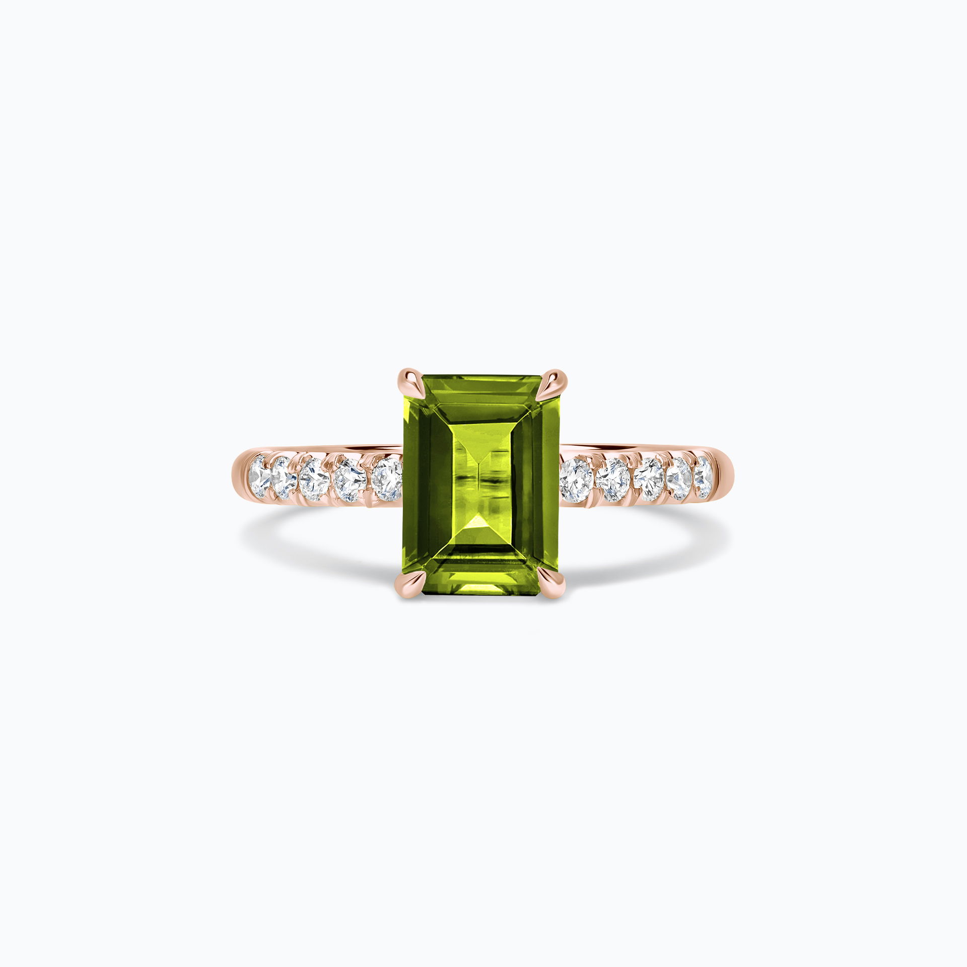 Solitaire Pavé Réglisse Péridot