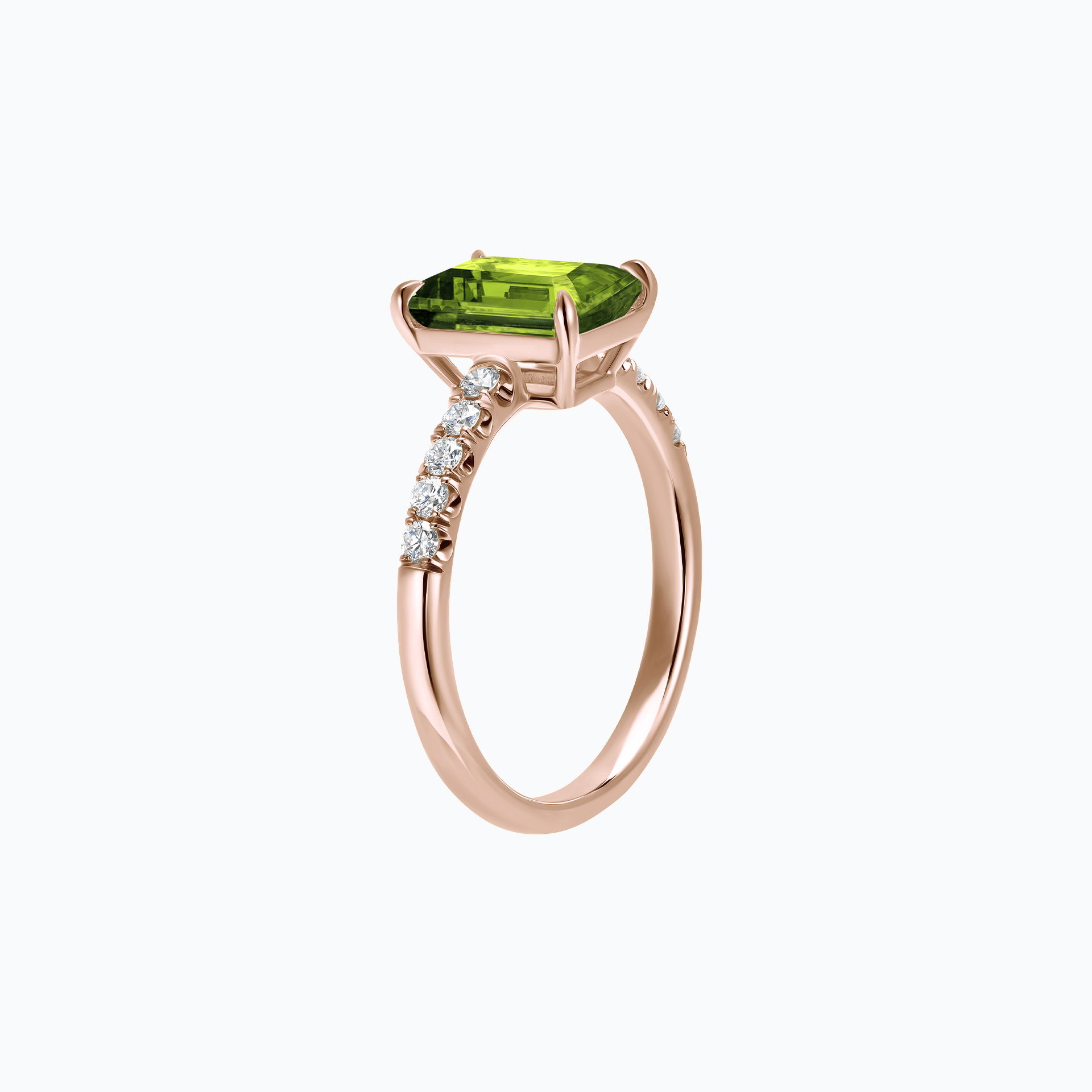 Solitaire Pavé Réglisse Péridot