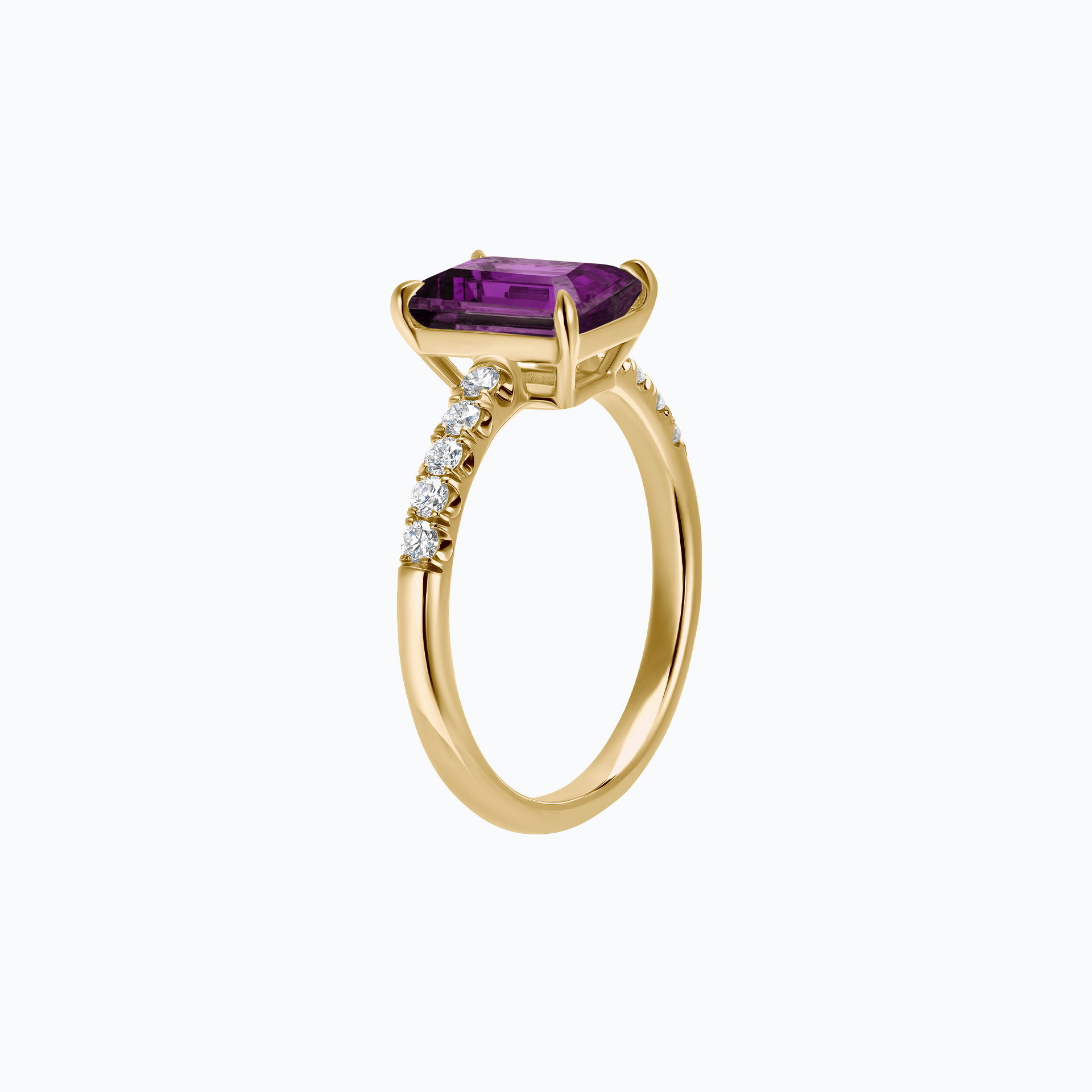 Solitaire Pavé Réglisse Améthyste