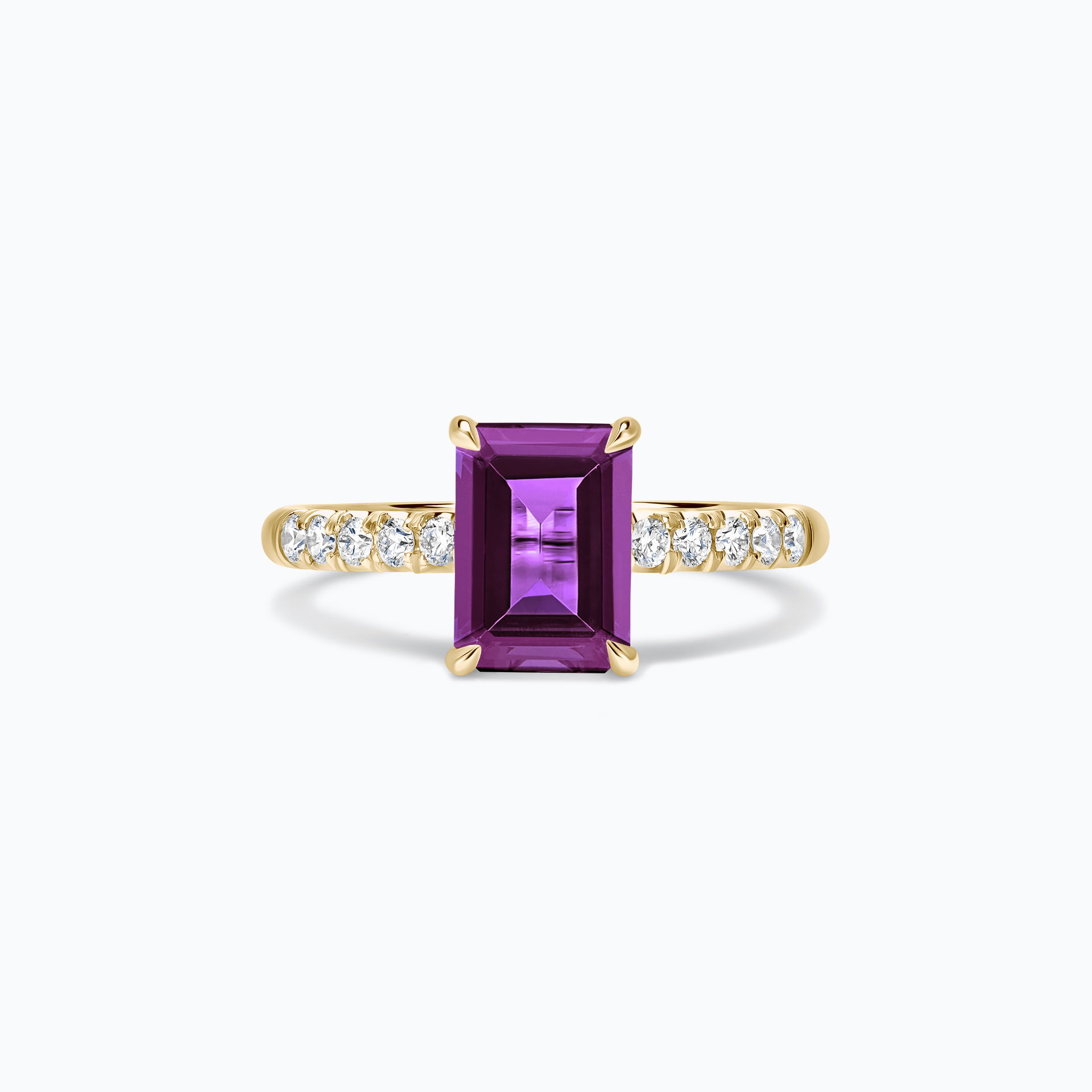 Solitaire Pavé Réglisse Améthyste