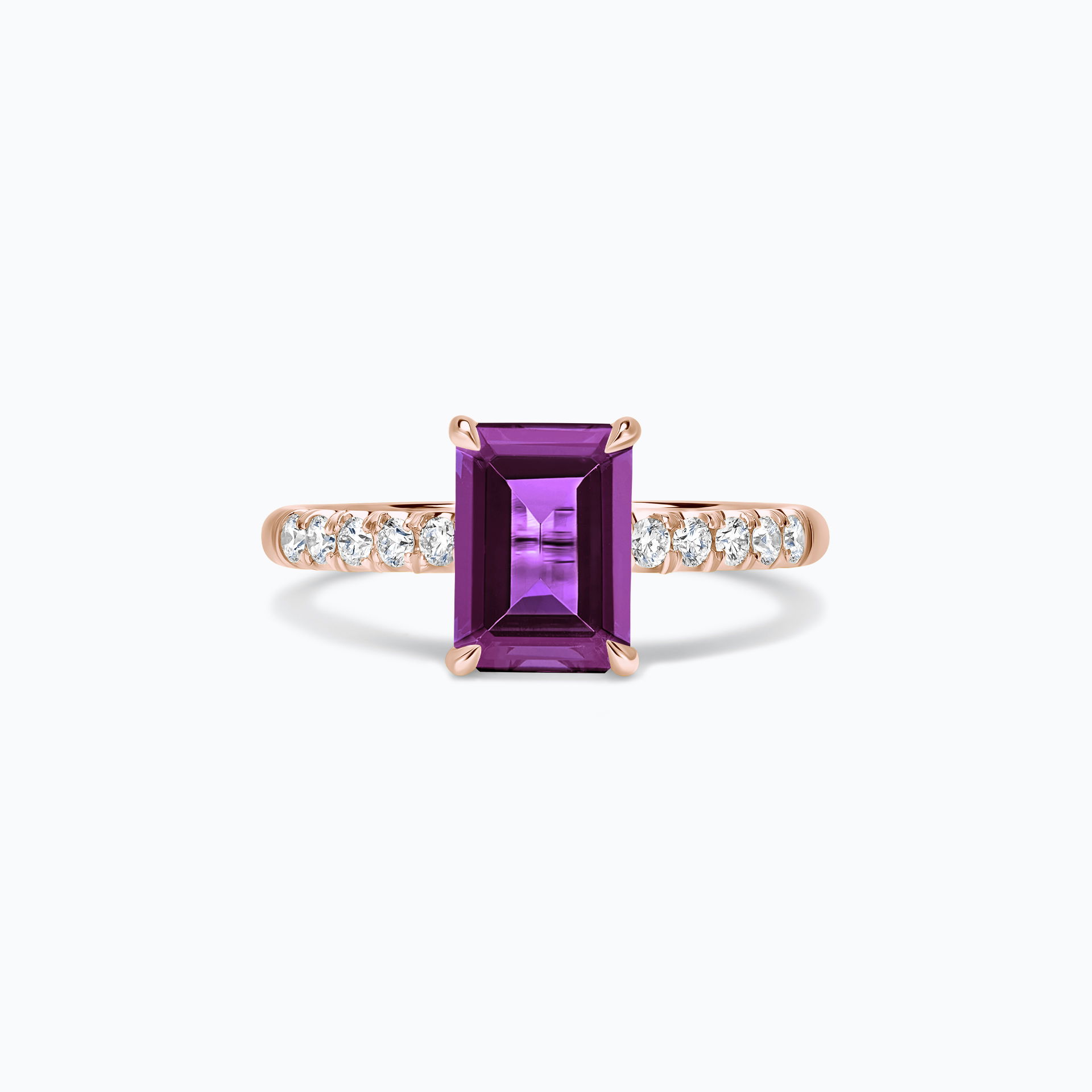 Solitaire Pavé Réglisse Améthyste