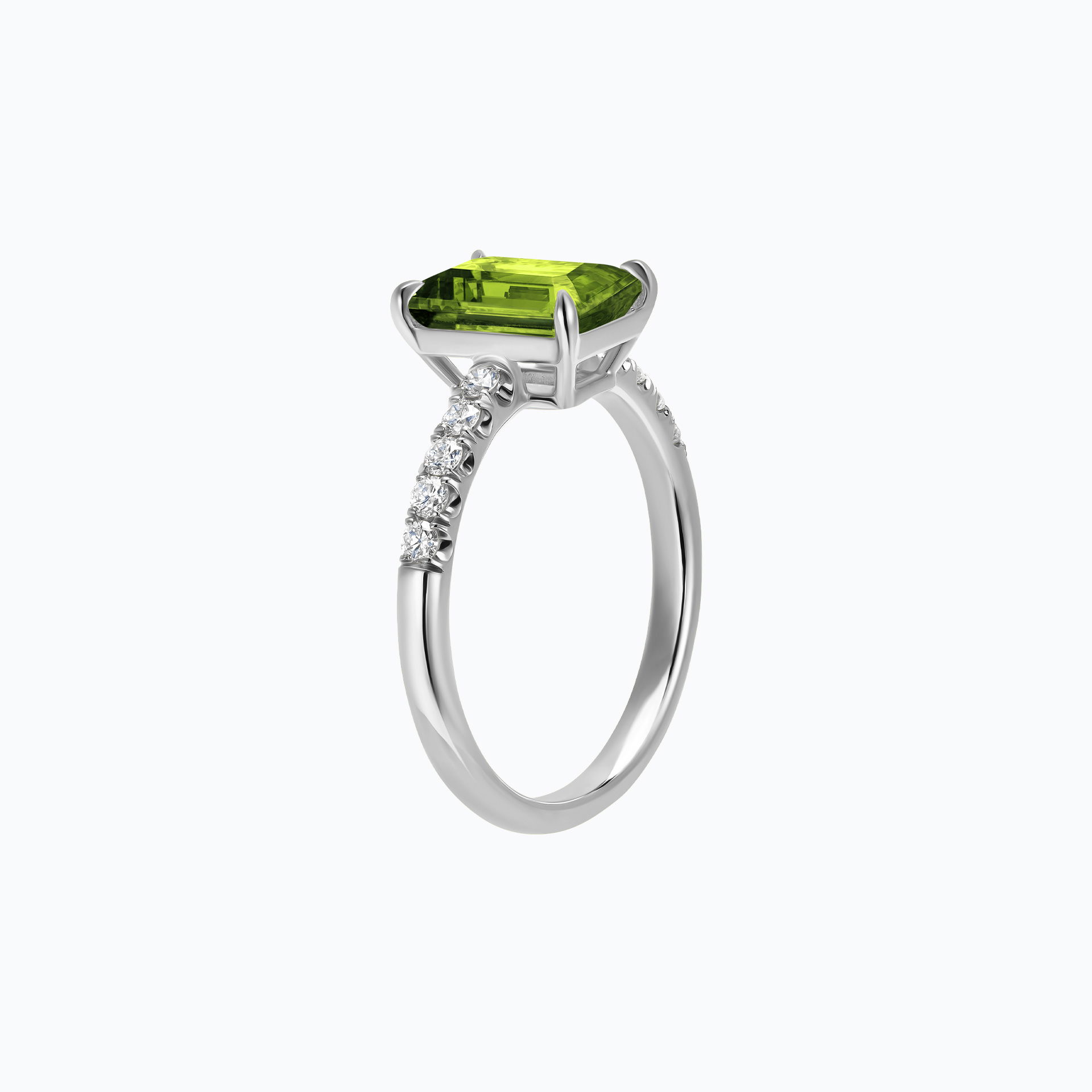 Solitaire Pavé Réglisse Péridot