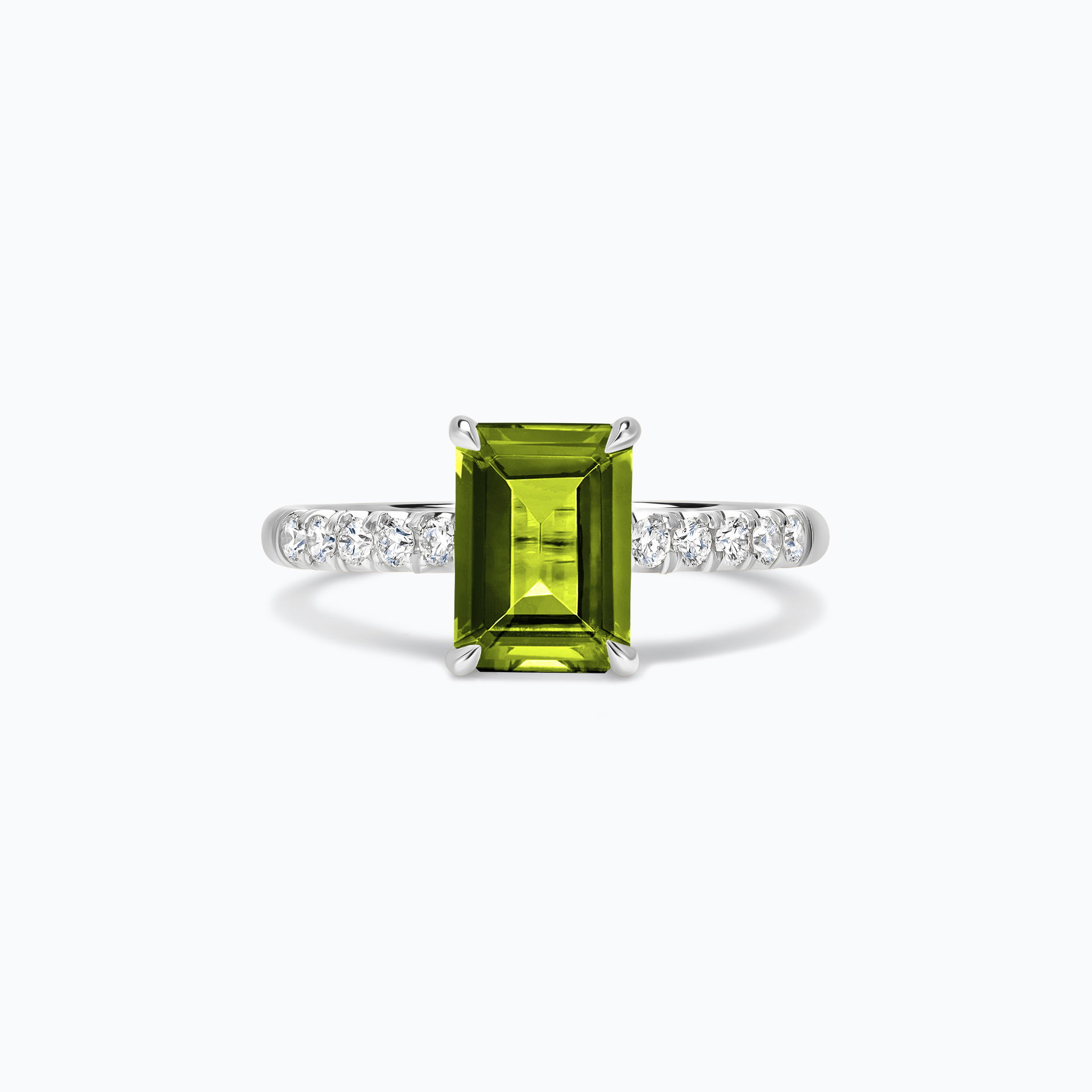 Solitaire Pavé Réglisse Péridot