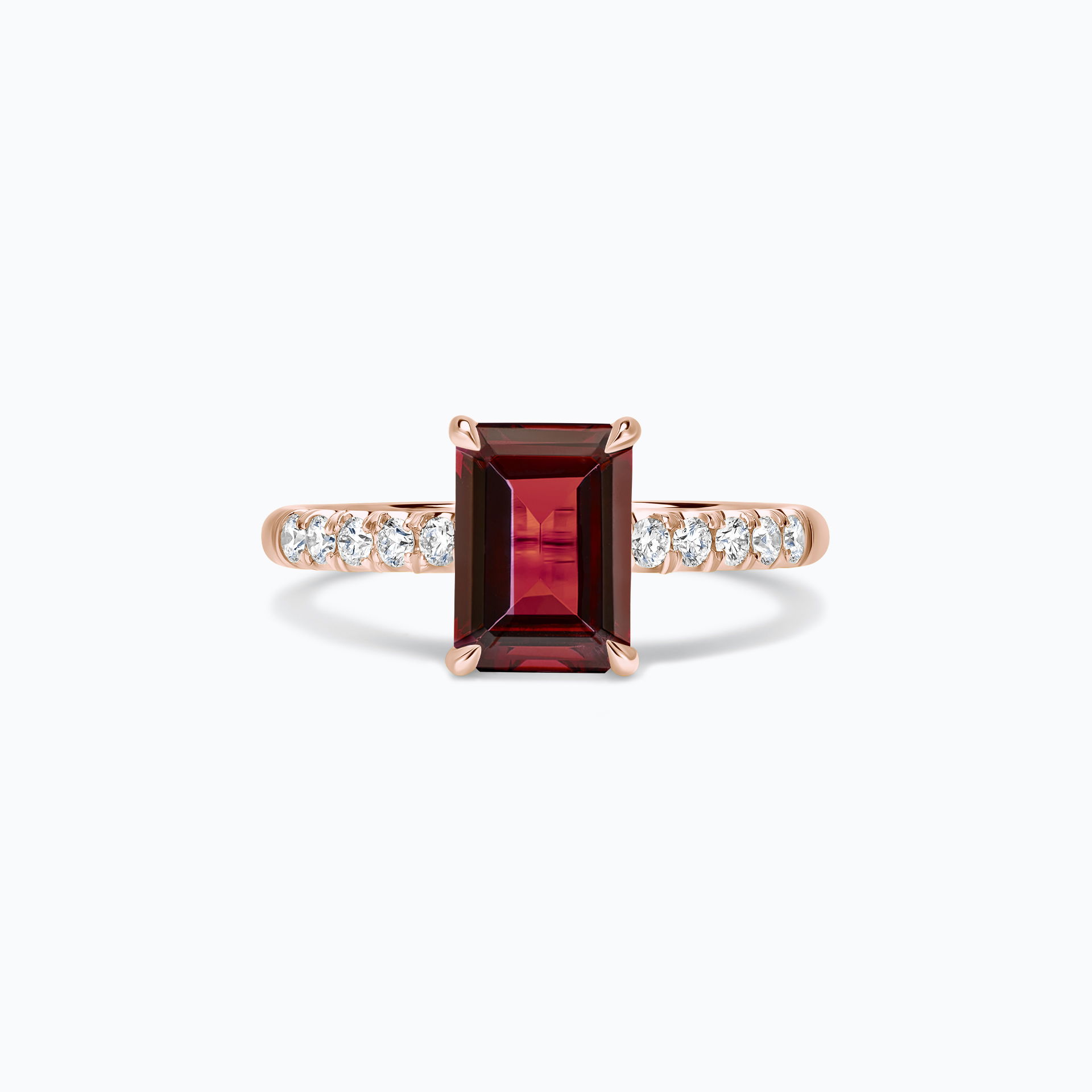 Solitaire Pavé Réglisse Grenat
