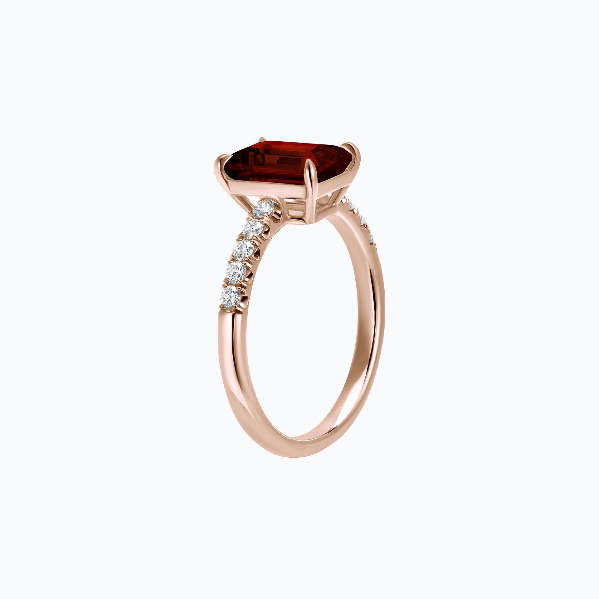 Solitaire Pavé Réglisse Grenat