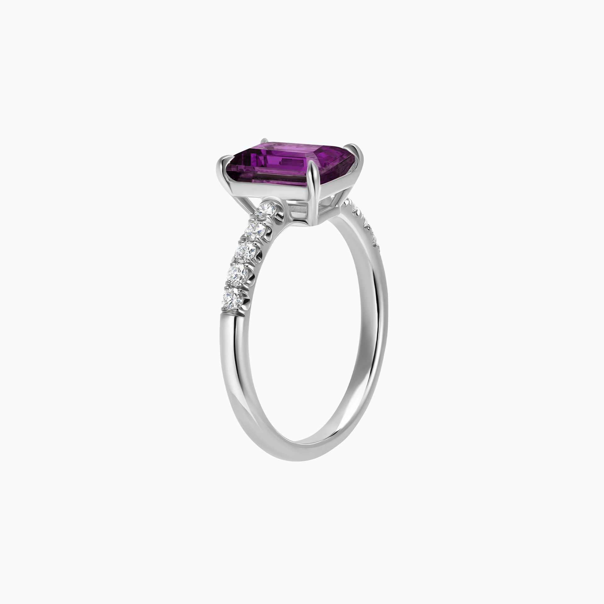 Solitaire Pavé Réglisse Améthyste