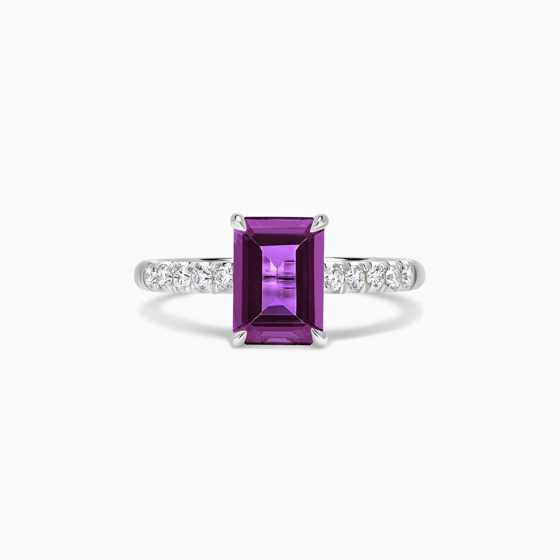 Solitaire Pavé Réglisse Améthyste