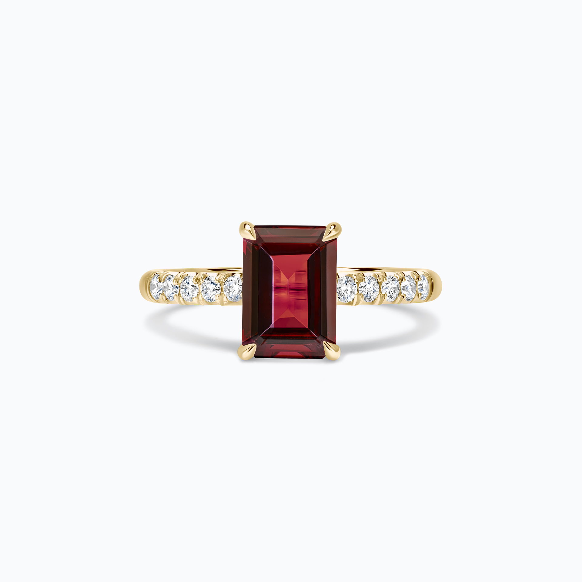 Solitaire Pavé Réglisse Grenat