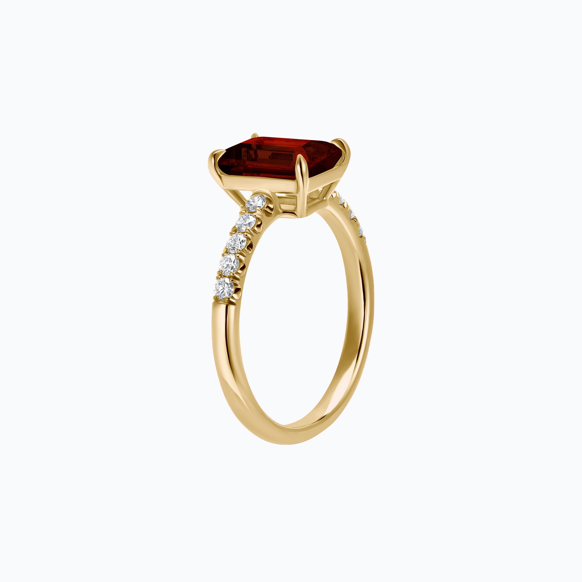 Solitaire Pavé Réglisse Grenat