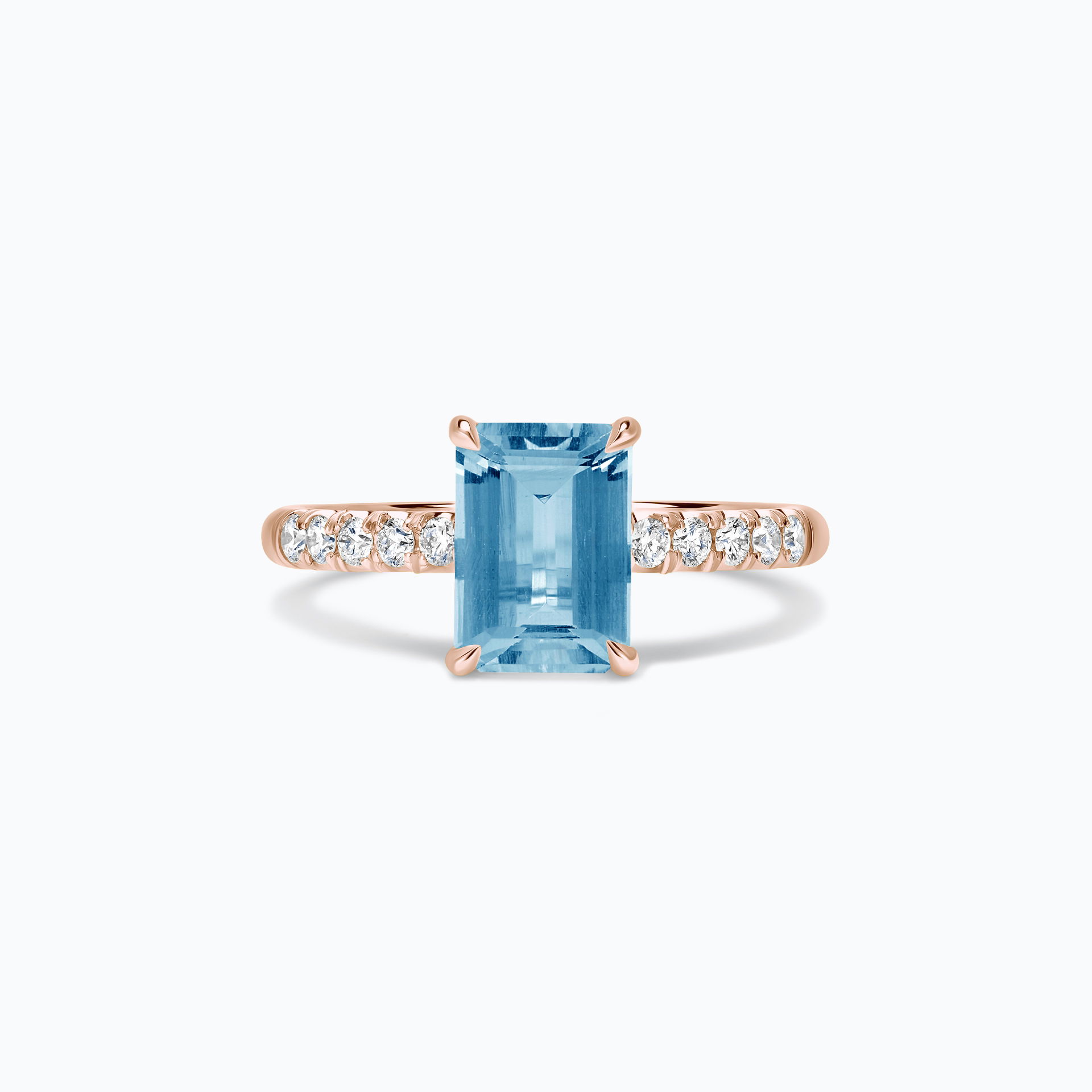 Solitaire Pavé Réglisse Aigue-Marine