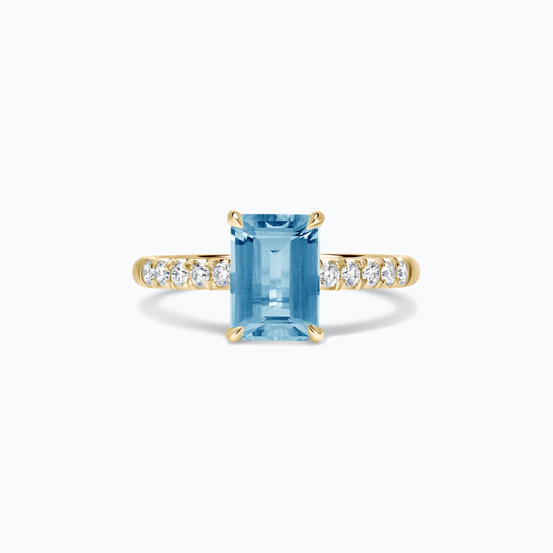Solitaire Pavé Réglisse Aigue-Marine