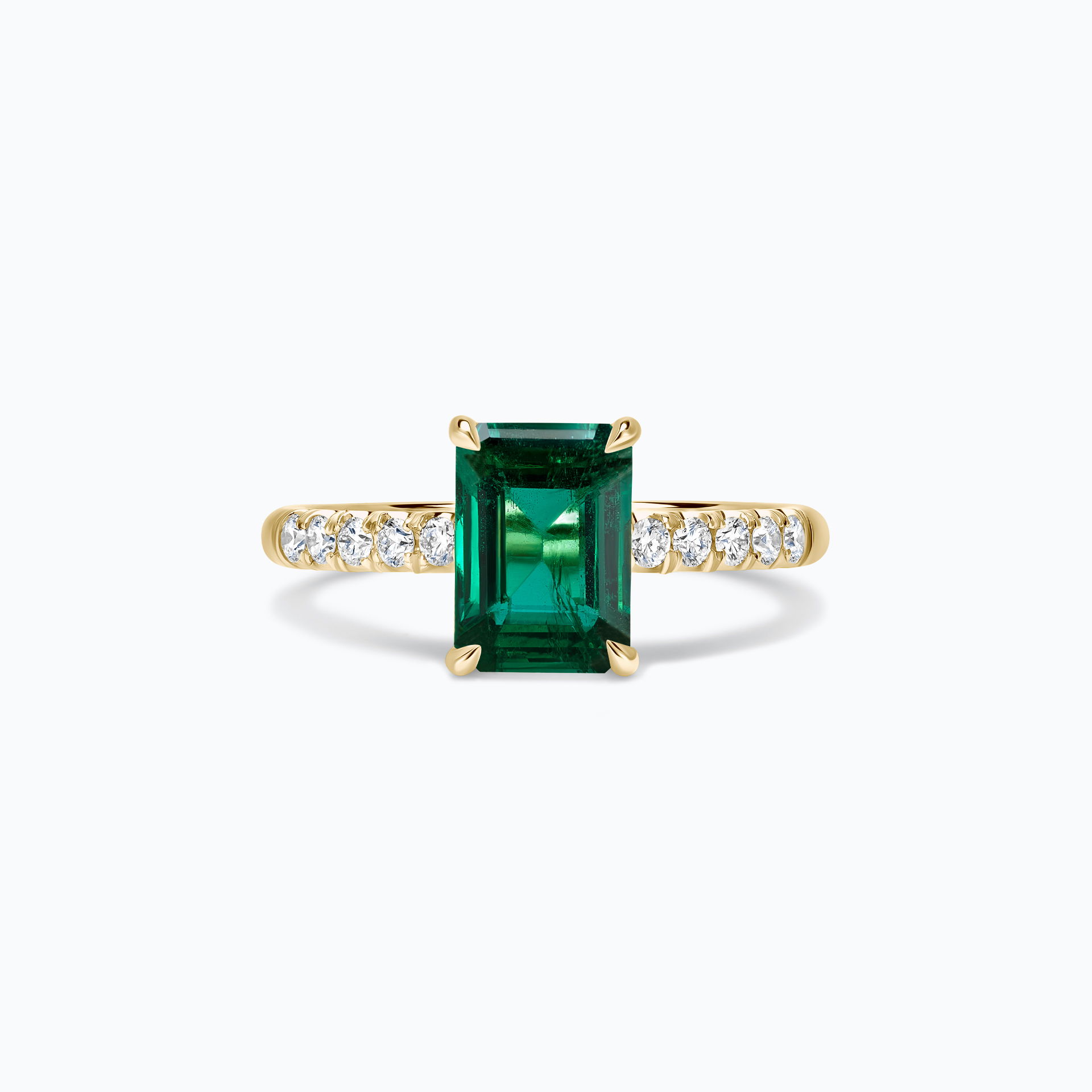 Solitaire Pavé Réglisse Émeraude
