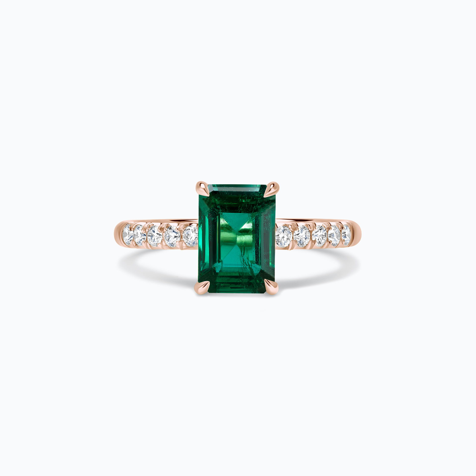 Solitaire Pavé Réglisse Émeraude
