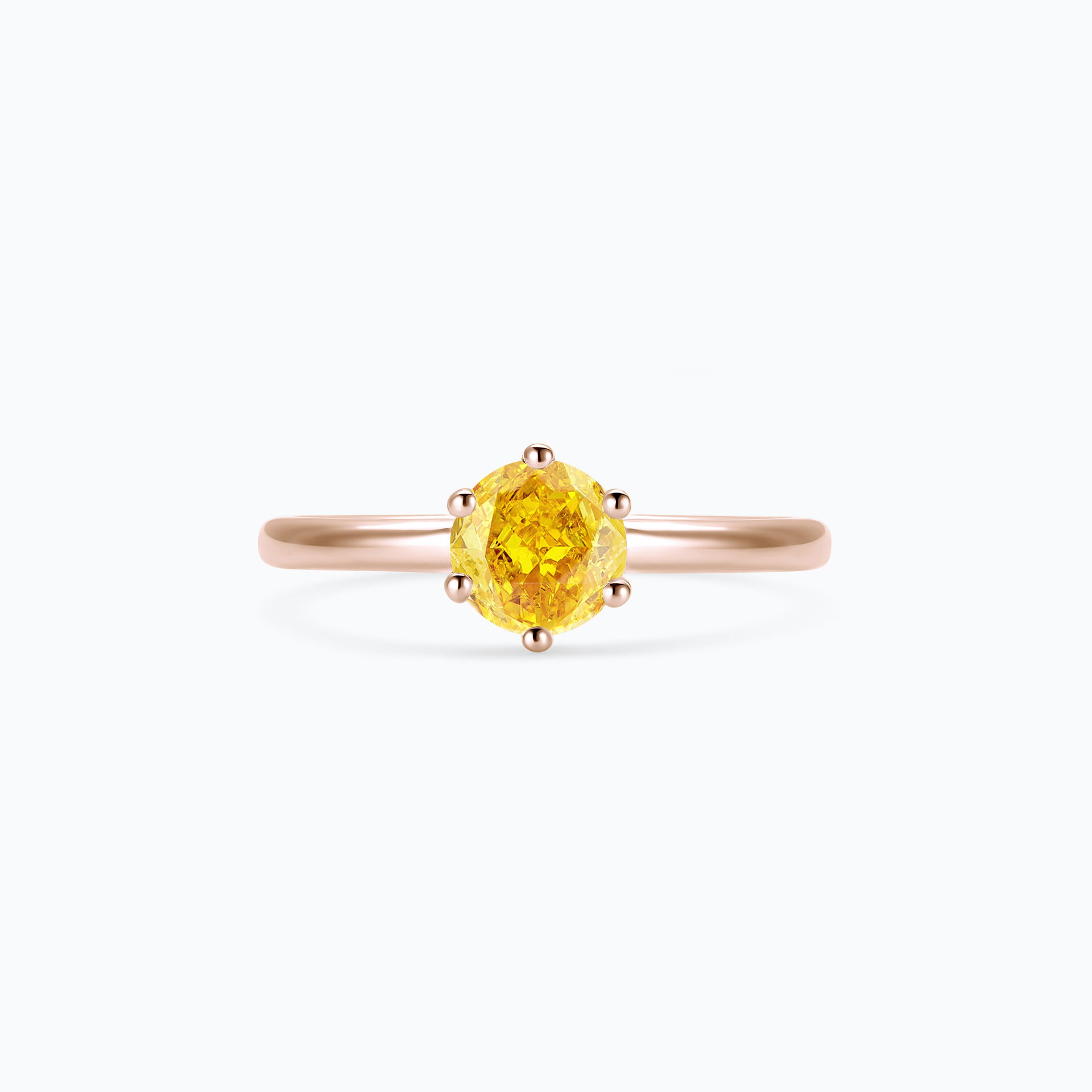 Solitaire Magnolia Diamant Jaune de synthèse