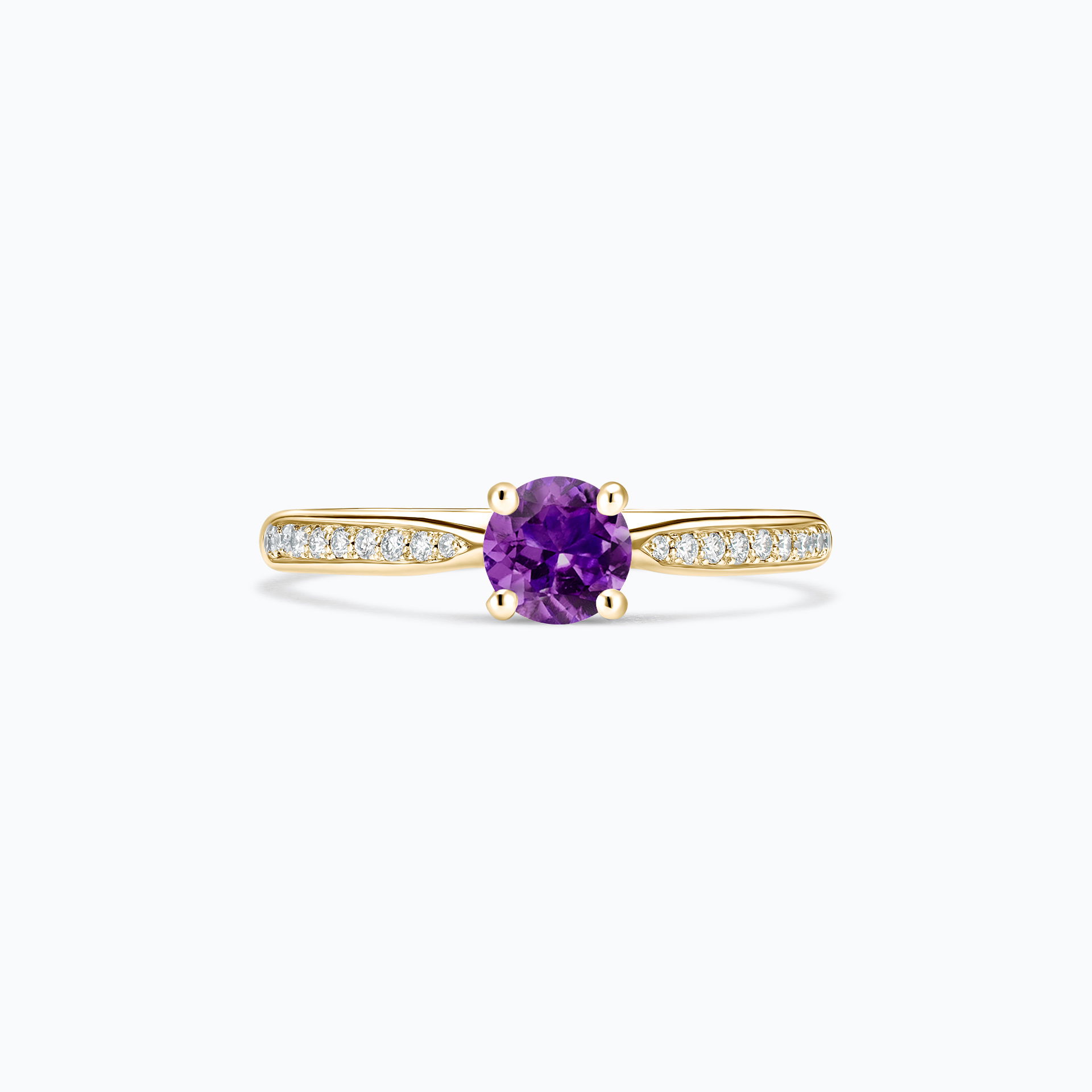 Solitaire Pavé Luna Améthyste 4.5 mm