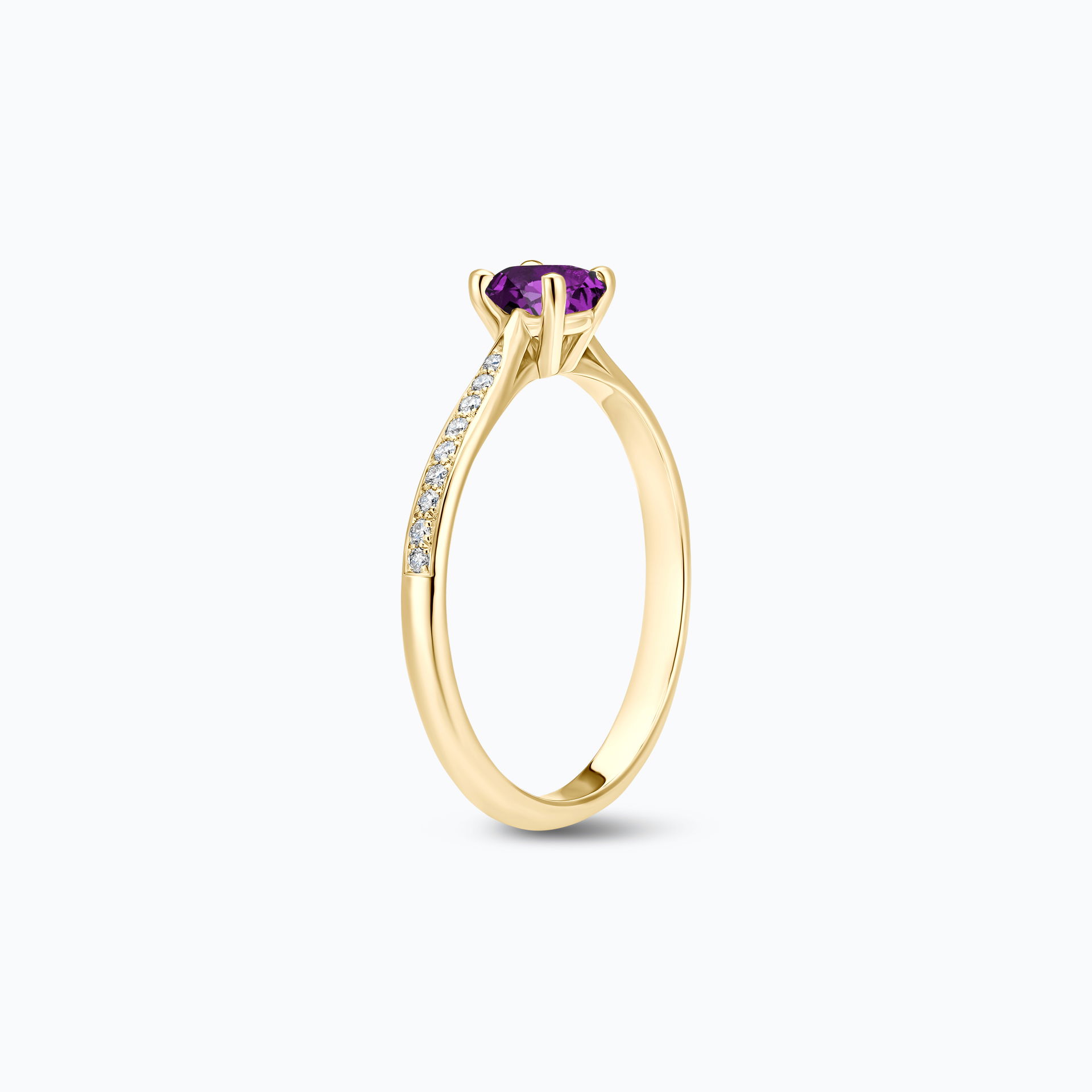 Solitaire Pavé Luna Améthyste 4.5 mm