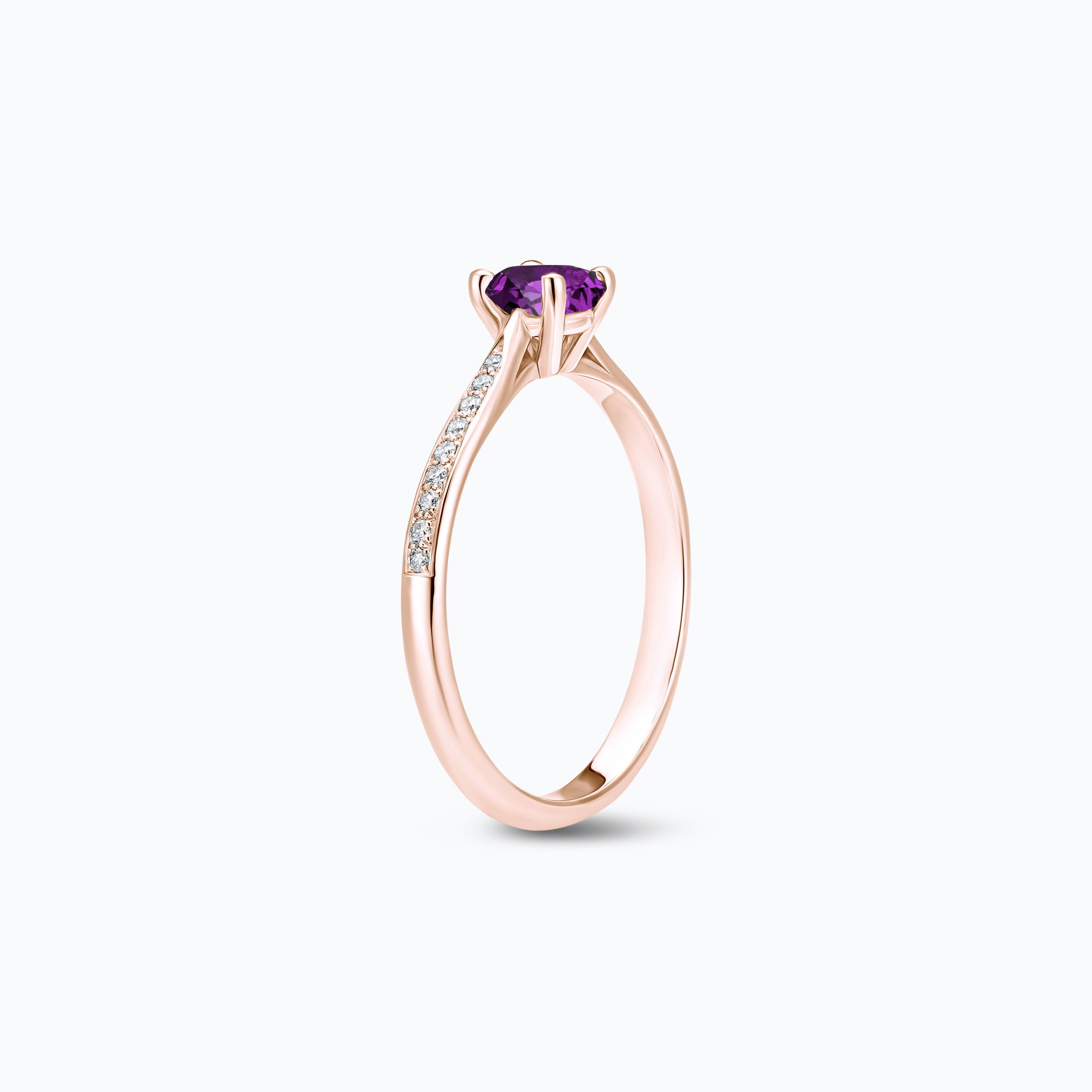 Solitaire Pavé Luna Améthyste 4.5 mm