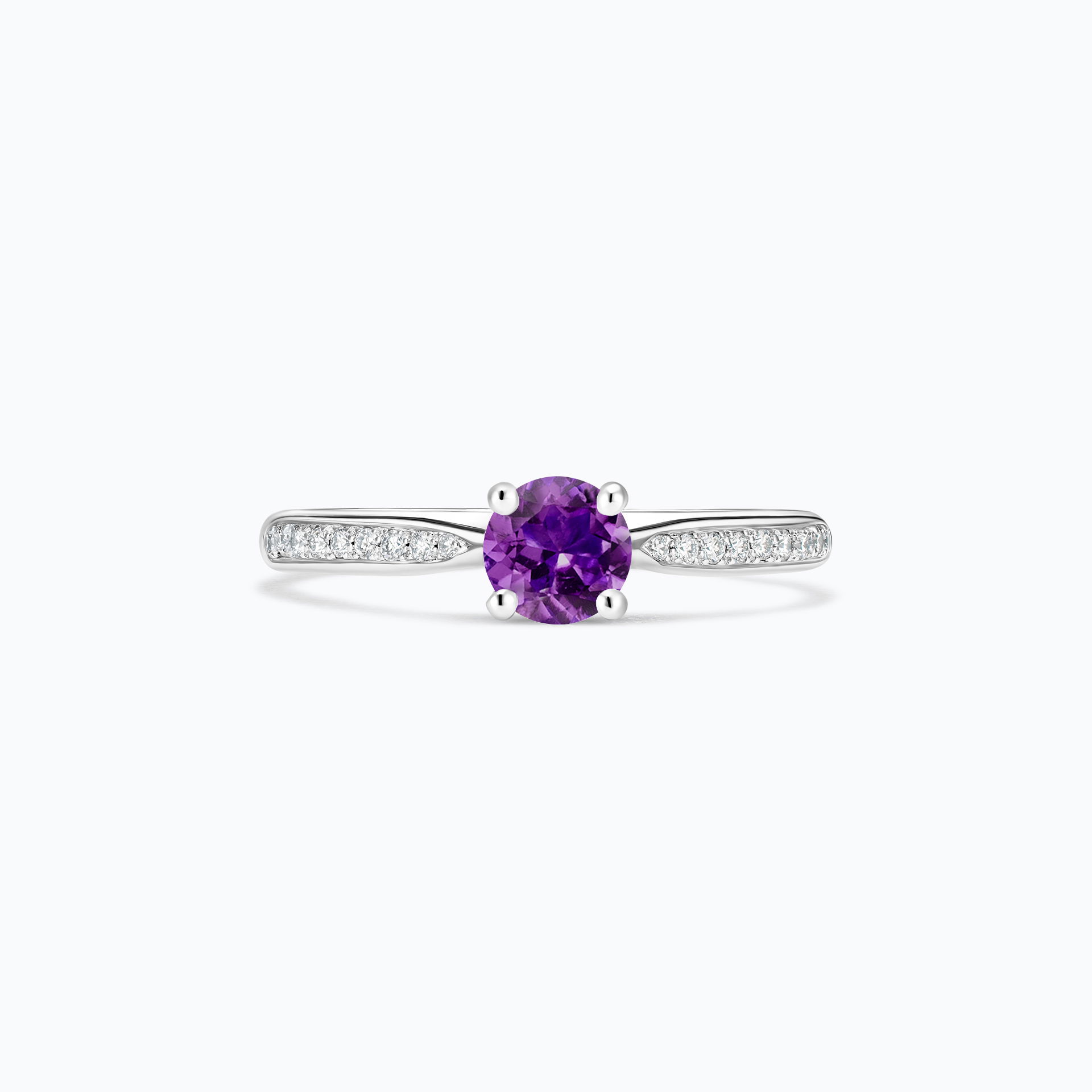 Solitaire Pavé Luna Améthyste 4.5 mm
