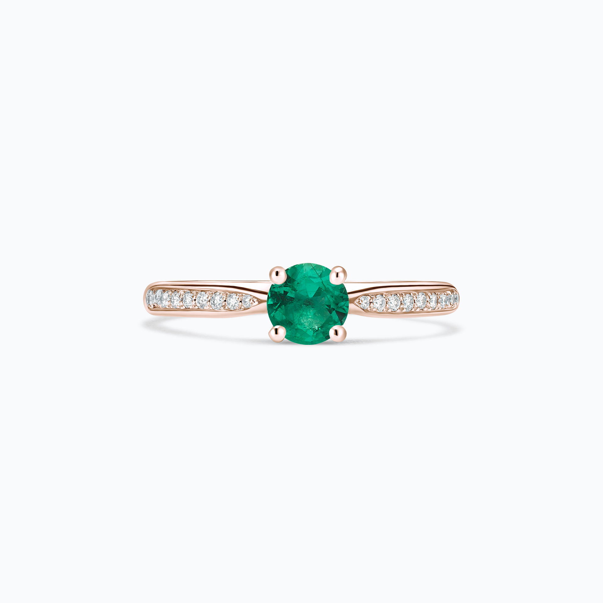 Solitaire Pavé Luna Émeraude 4.5 mm