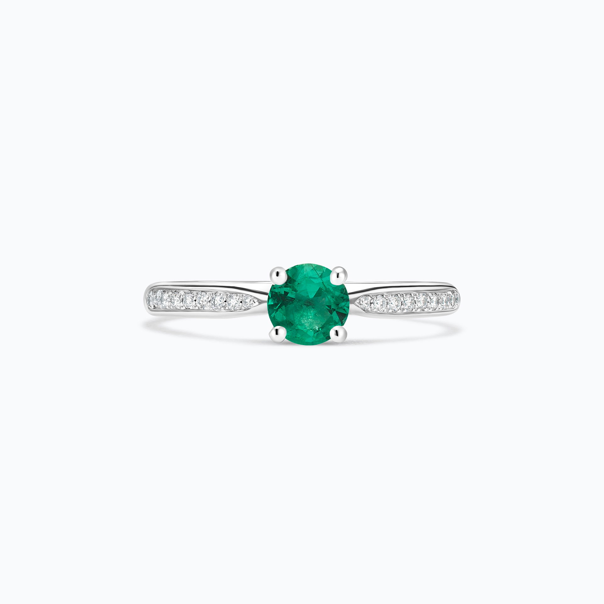 Solitaire Pavé Luna Émeraude 4.5 mm