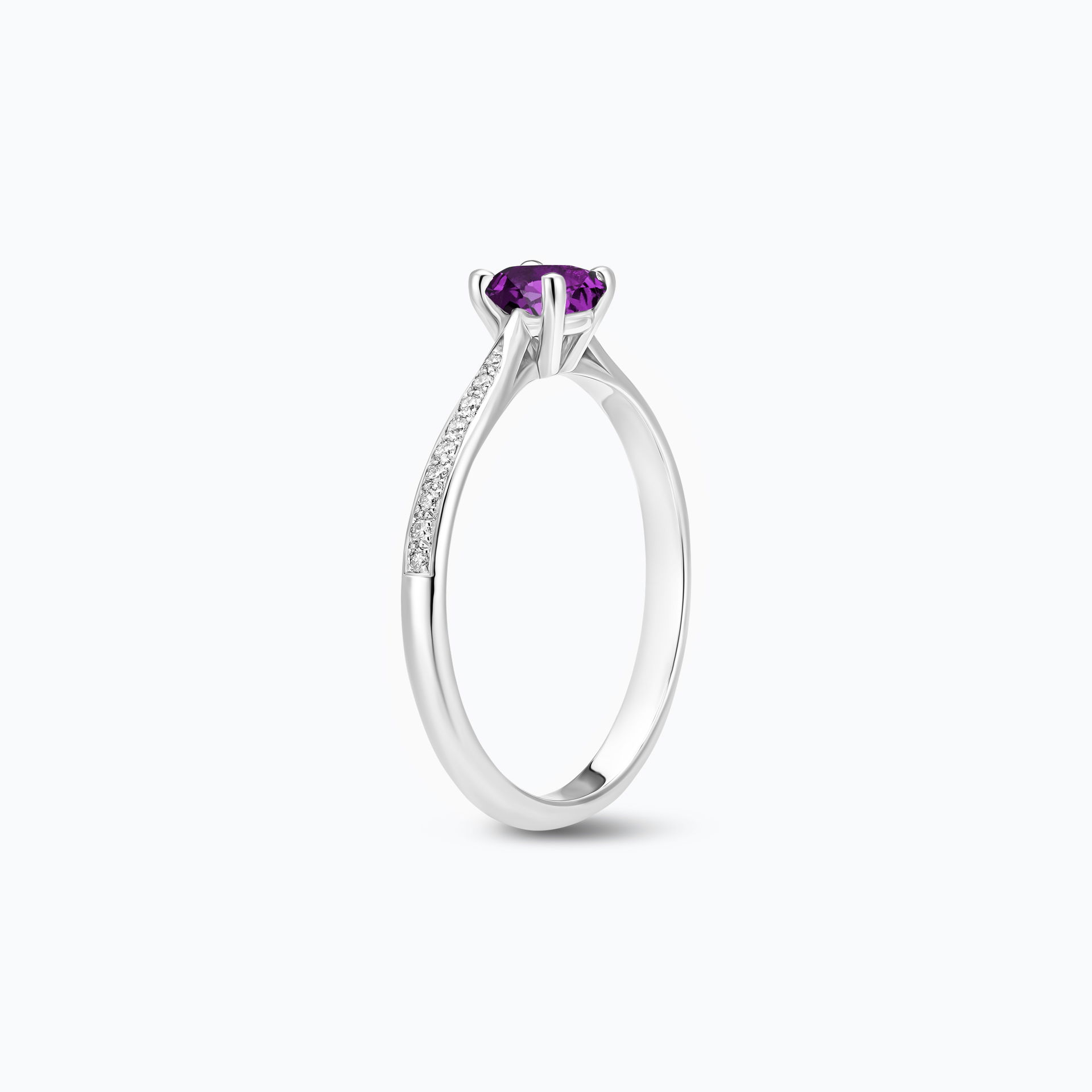 Solitaire Pavé Luna Améthyste 4.5 mm