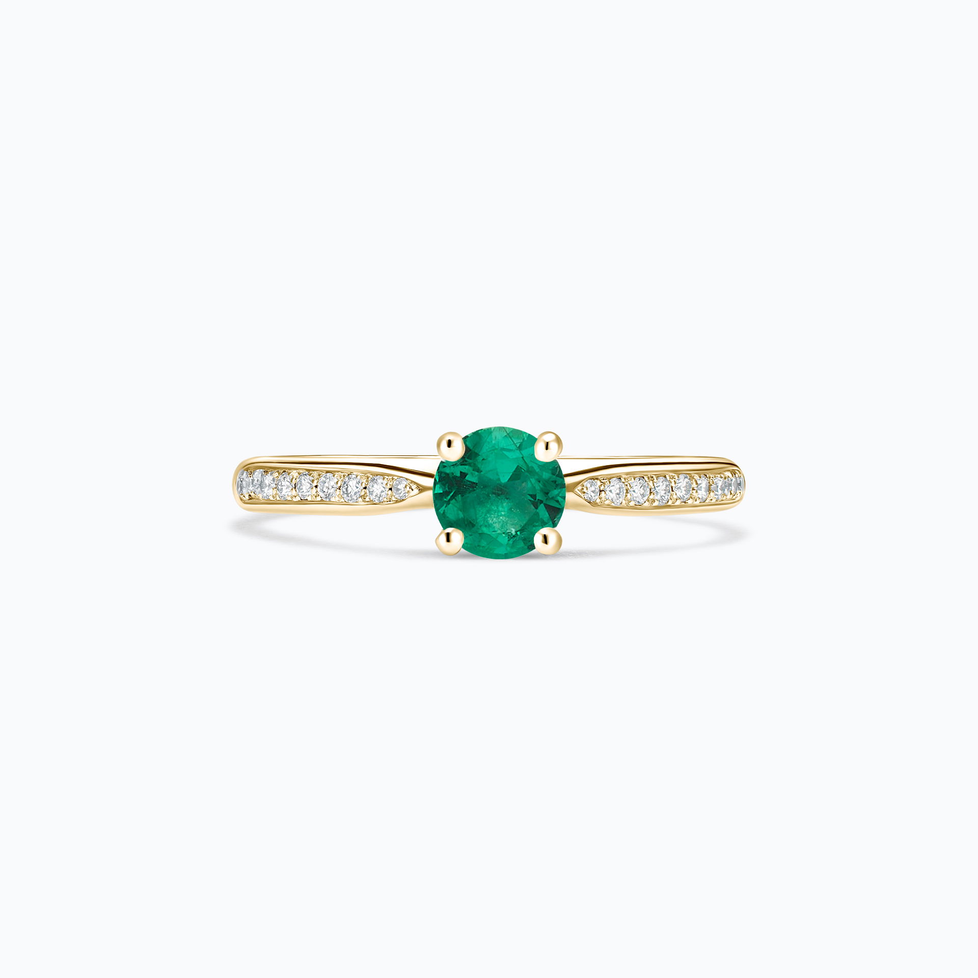 Solitaire Pavé Luna Émeraude 4.5 mm