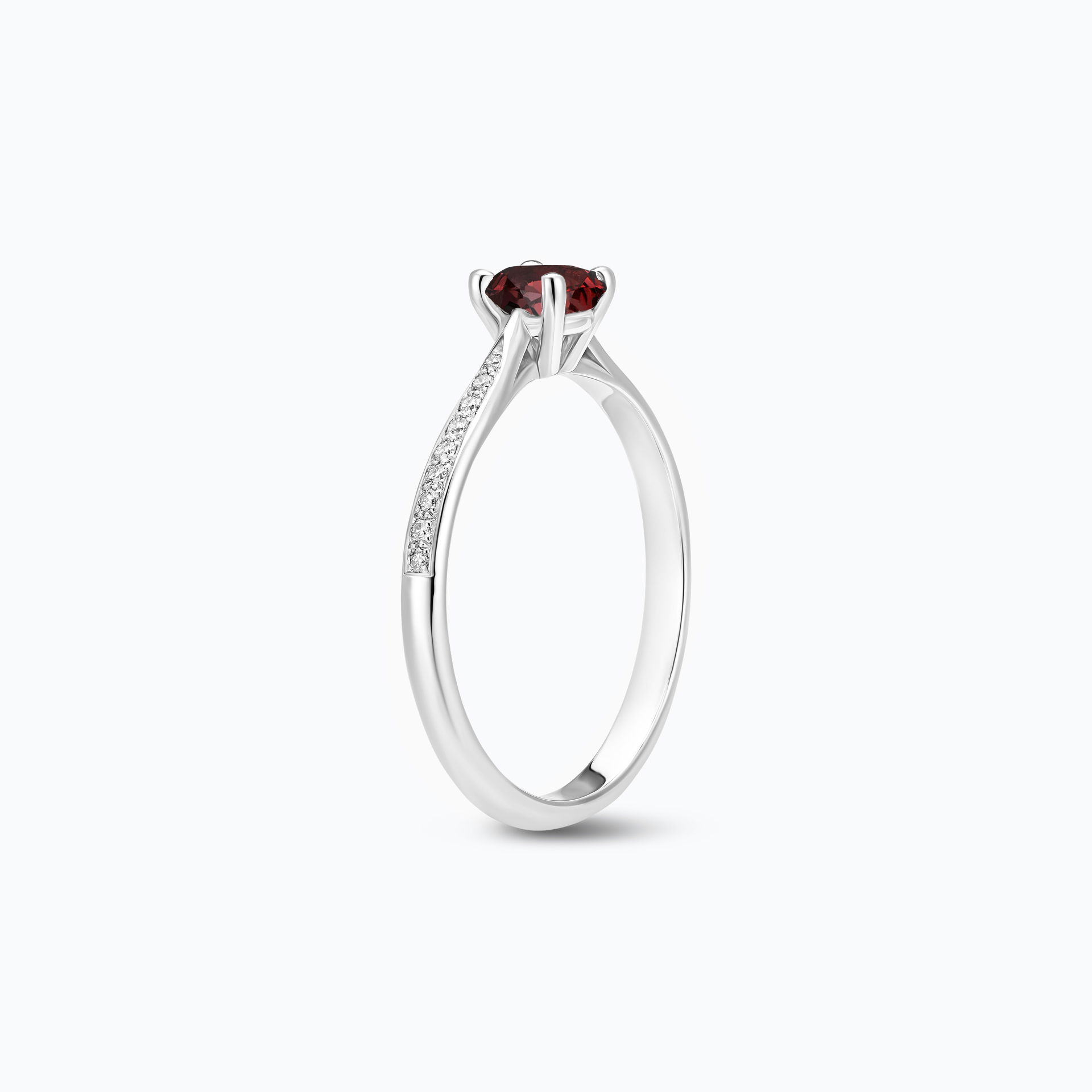 Solitaire Pavé Luna Grenat 4.5 mm