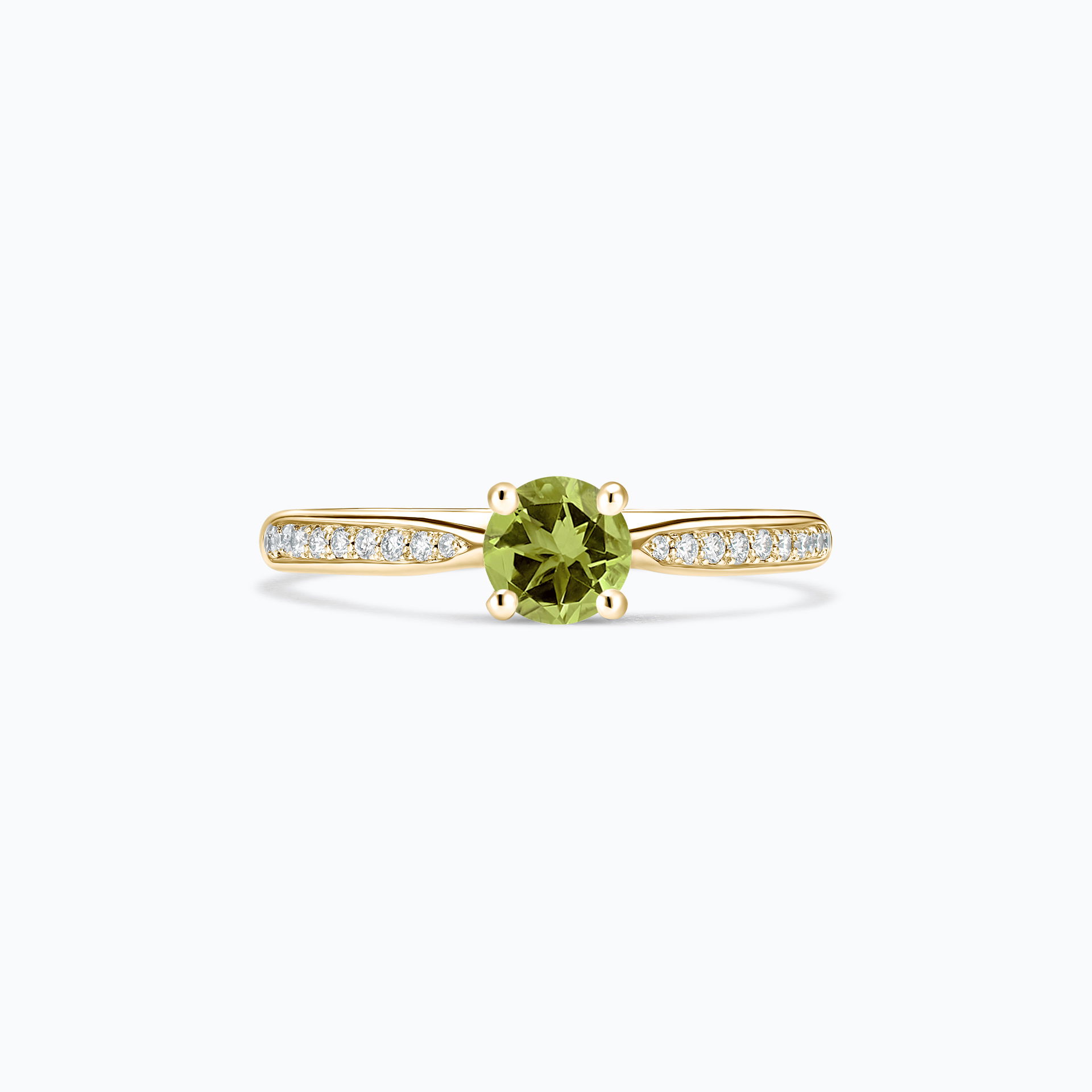 Solitaire Pavé Luna Péridot 4.5 mm