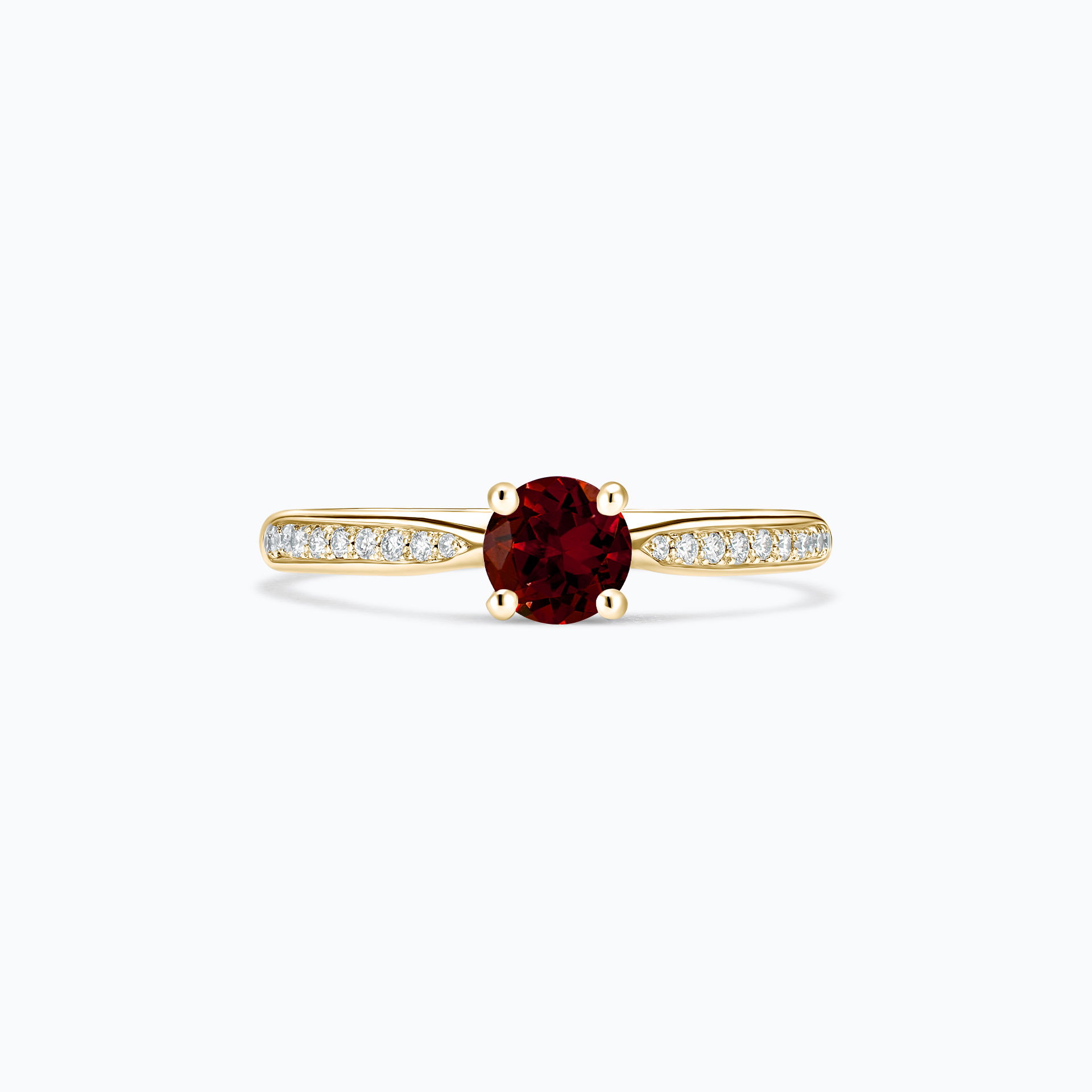 Solitaire Pavé Luna Grenat 4.5 mm