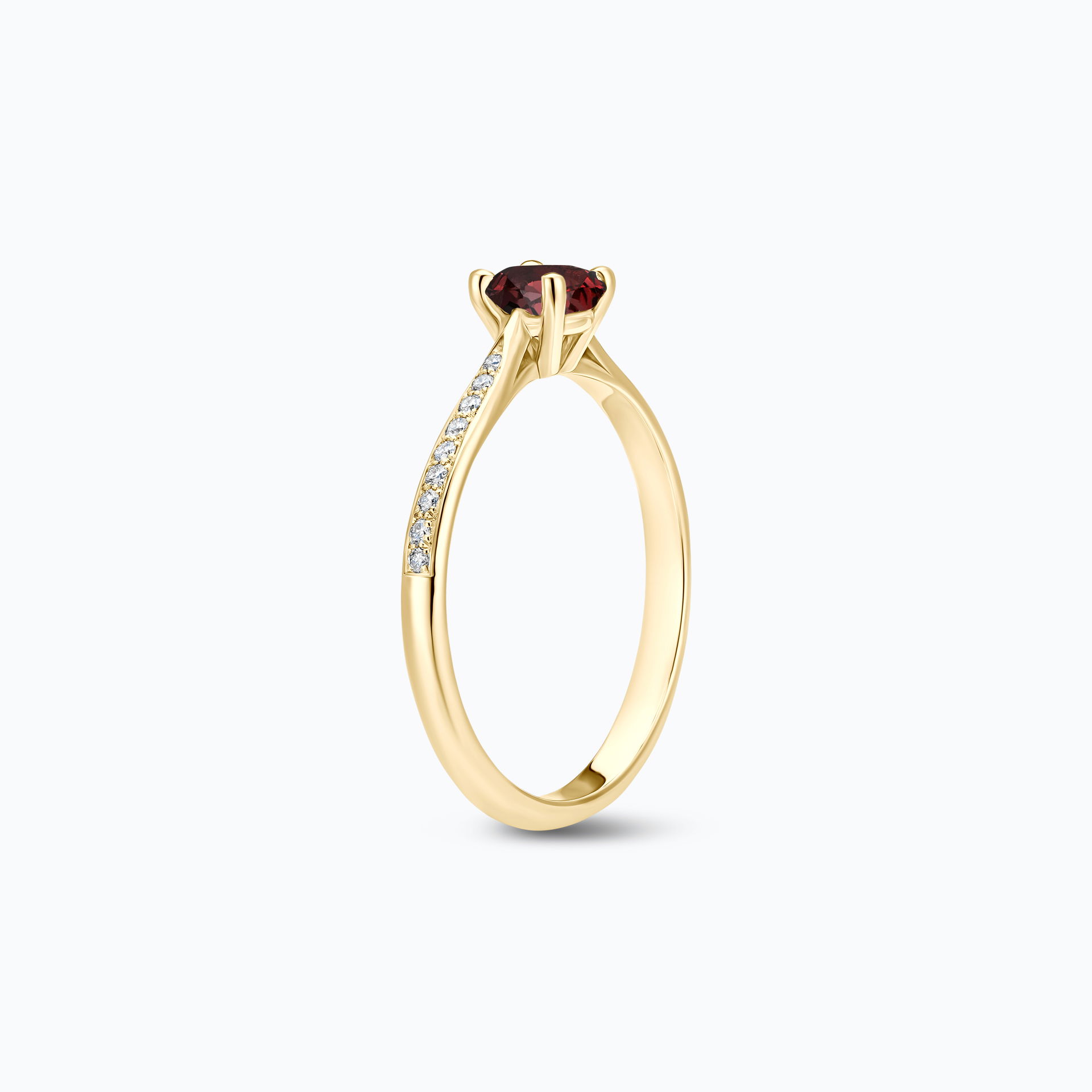 Solitaire Pavé Luna Grenat 4.5 mm