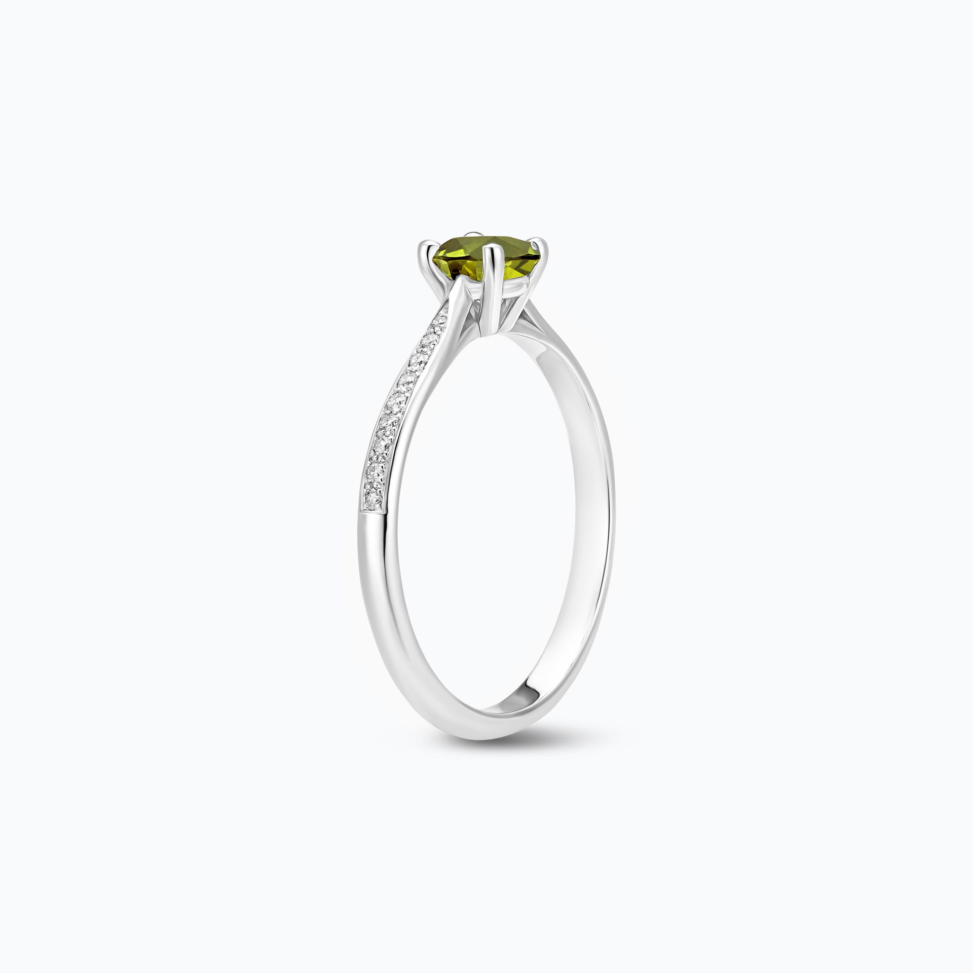 Solitaire Pavé Luna Péridot 4.5 mm