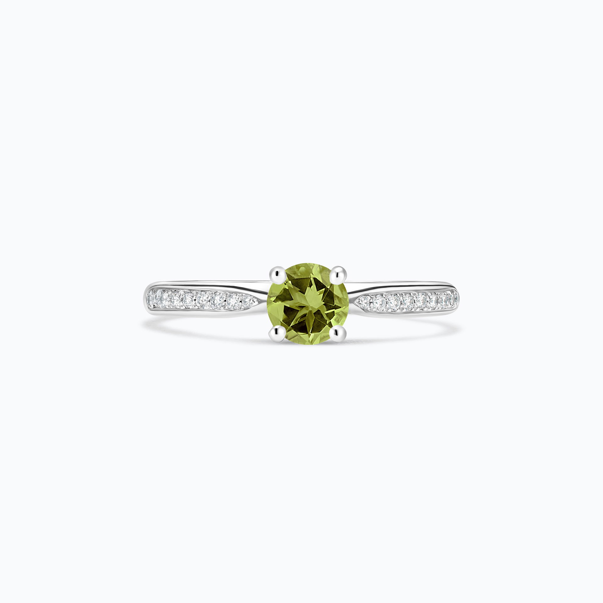 Solitaire Pavé Luna Péridot 4.5 mm