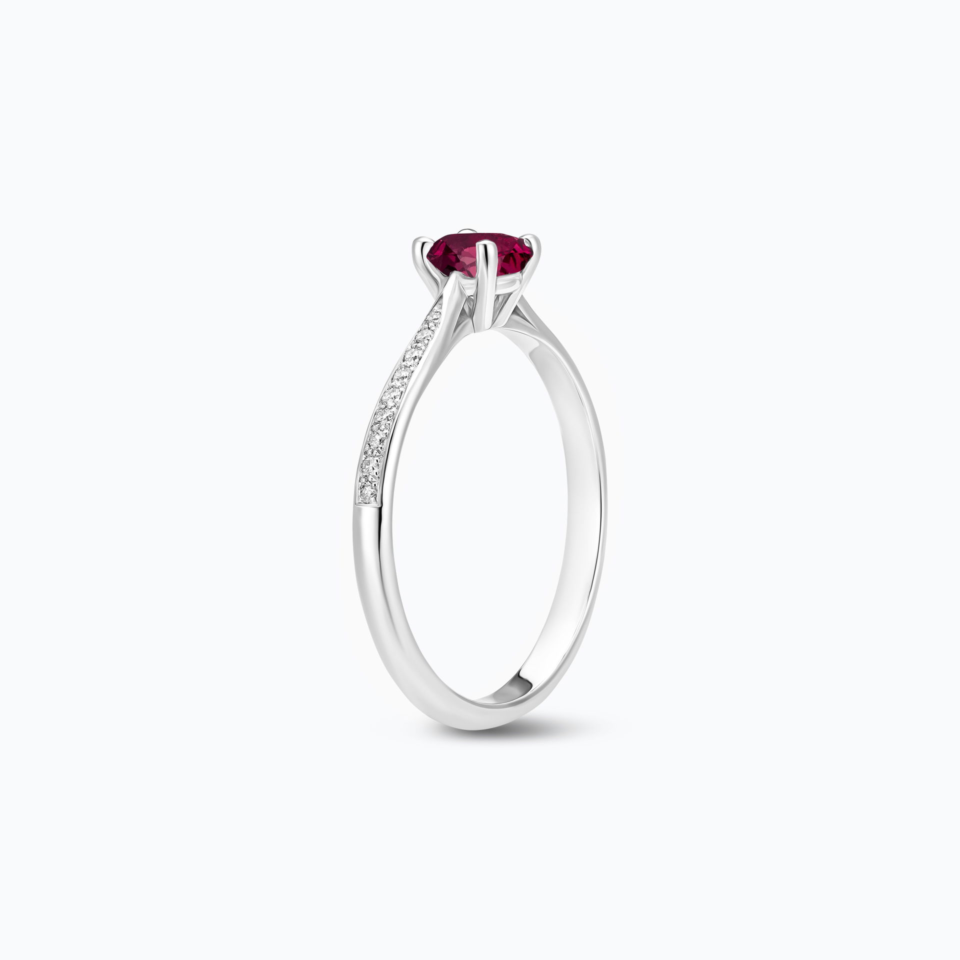 Solitaire Pavé Luna Rubis 4.5 mm