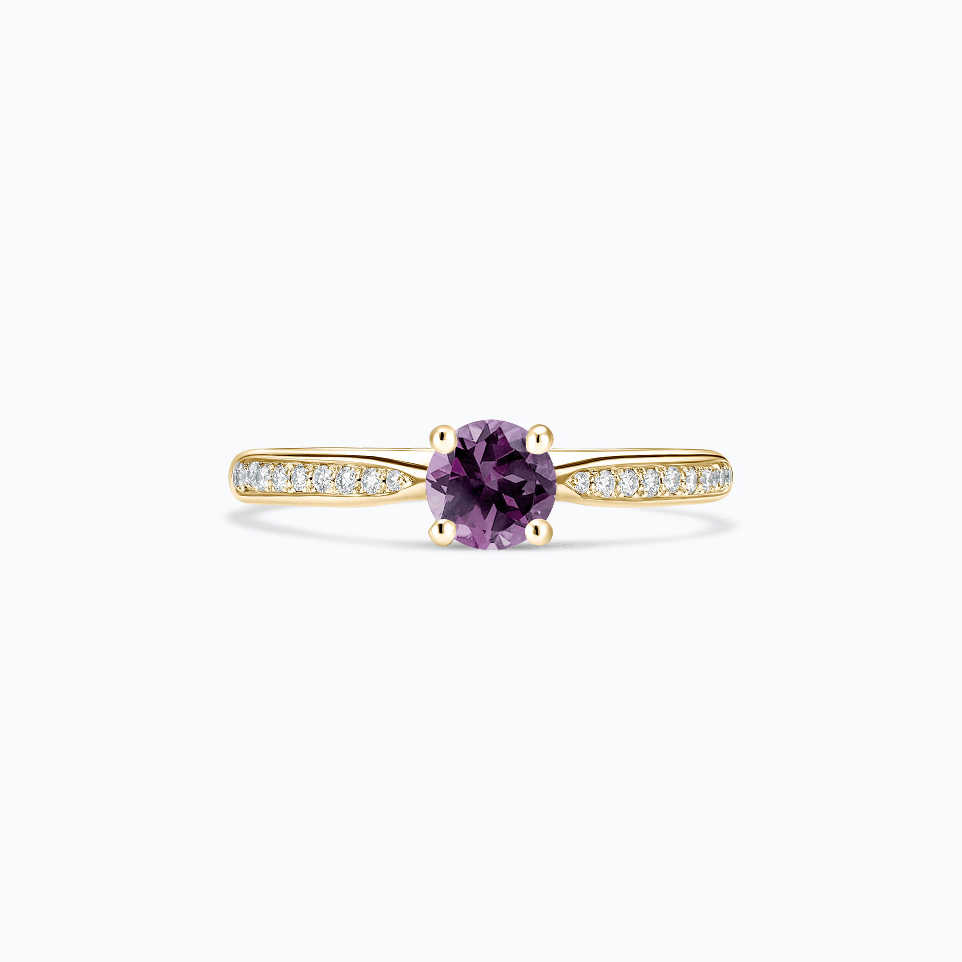 Solitaire Pavé Luna Saphir Violet 4.5 mm