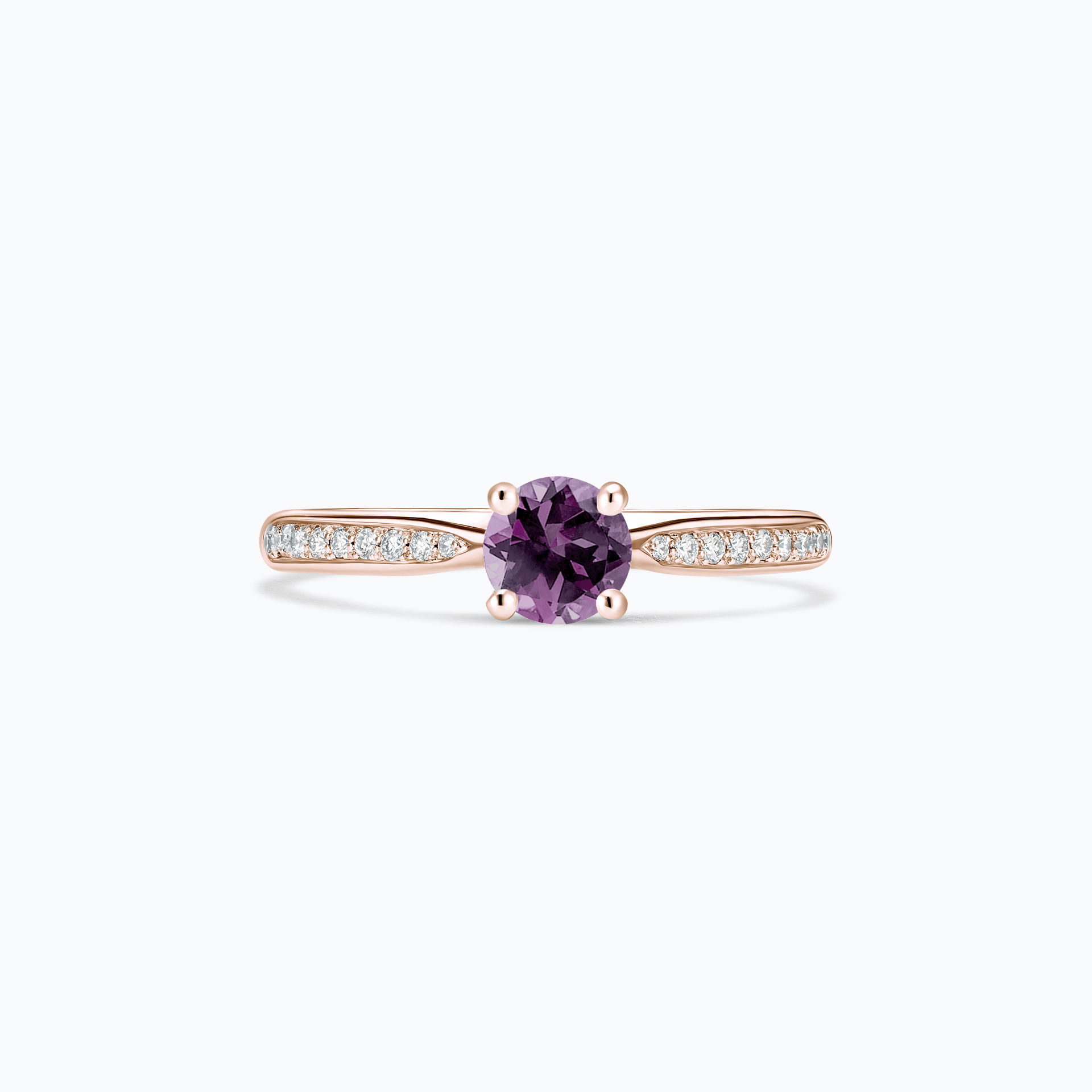 Solitaire Pavé Luna Saphir Violet 4.5 mm