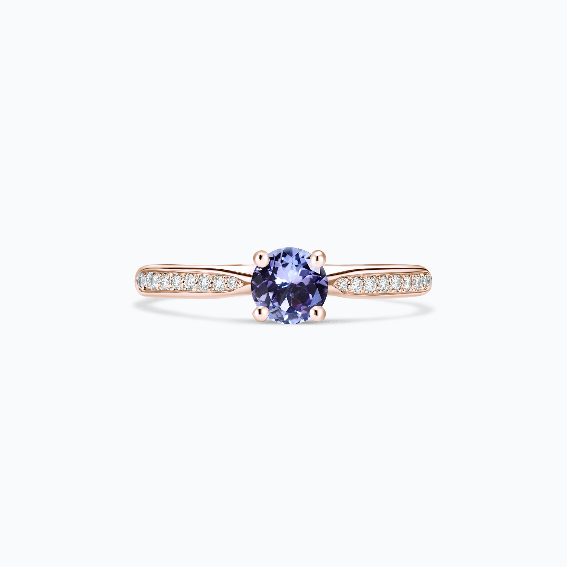 Solitaire Pavé Luna Tanzanite 4.5 mm