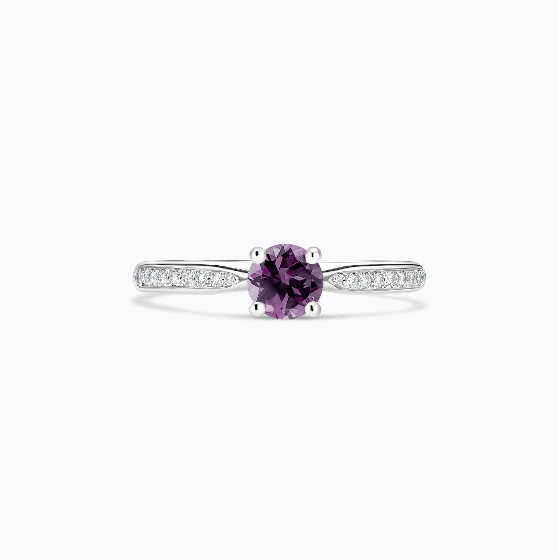 Solitaire Pavé Luna Saphir Violet 4.5 mm
