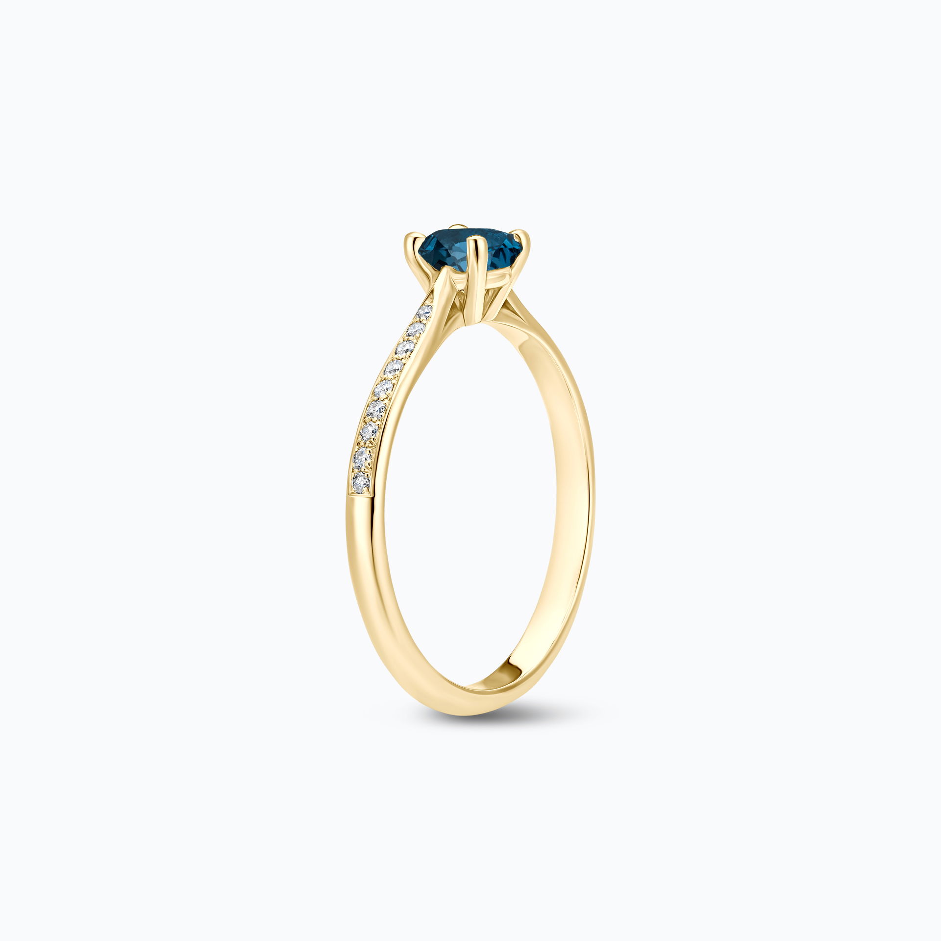 Solitaire Pavé Luna Topaze Blue London 4.5 mm