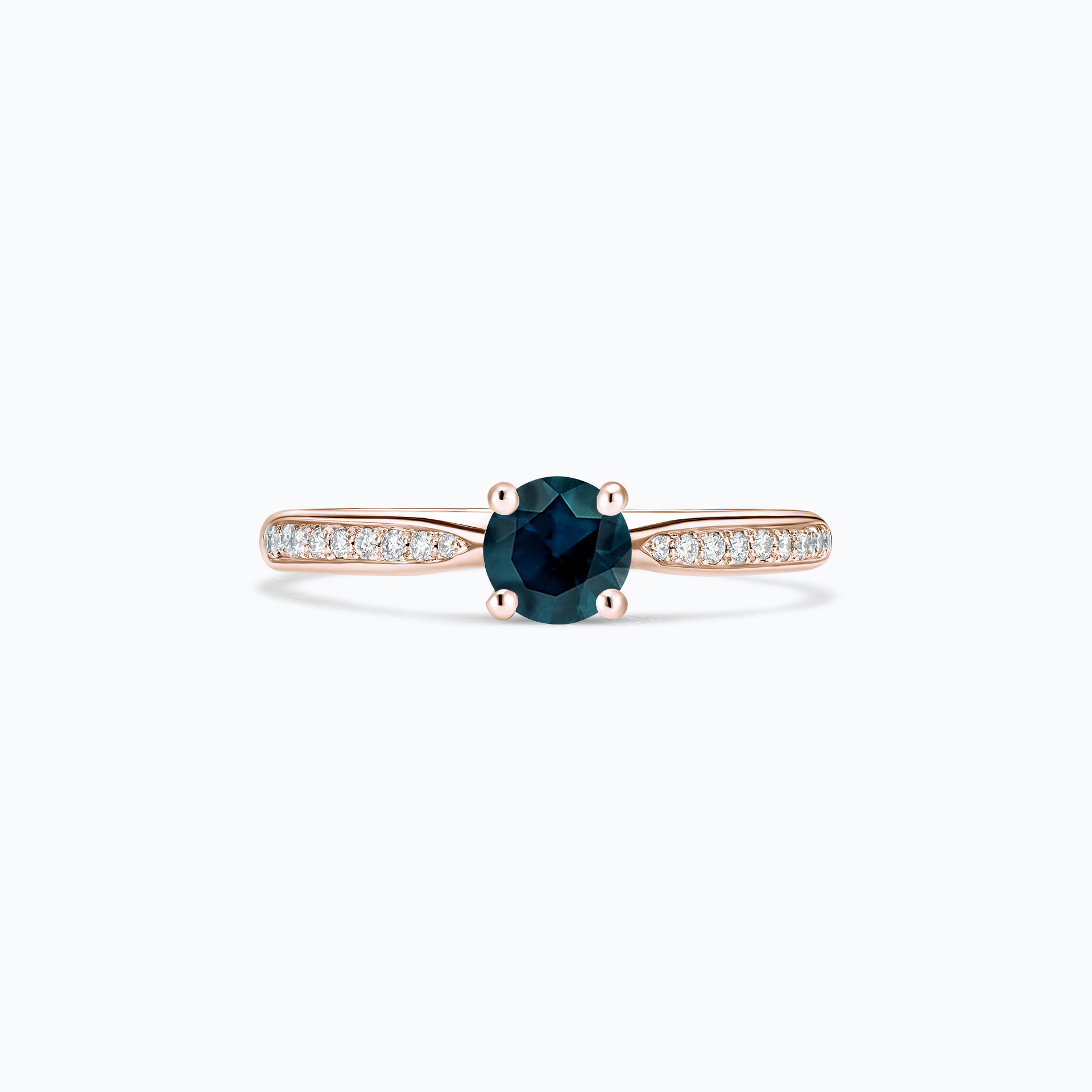 Solitaire Pavé Luna Topaze Blue London 4.5 mm